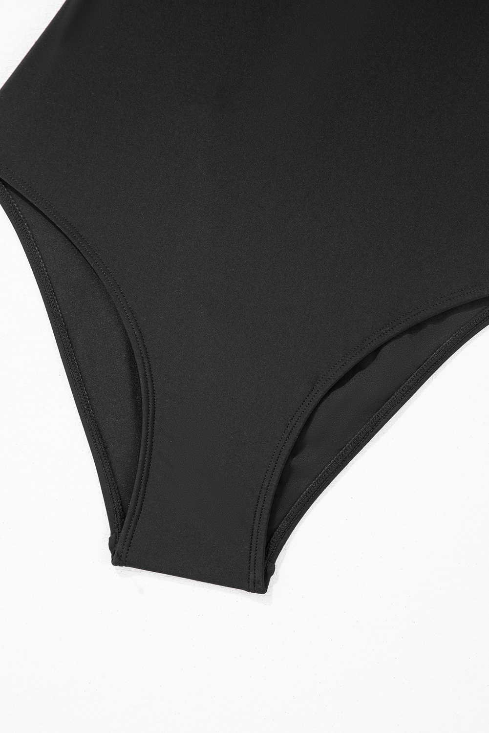 Black Plant Print Zip Front Half Sleeve One Piece Swimsuit