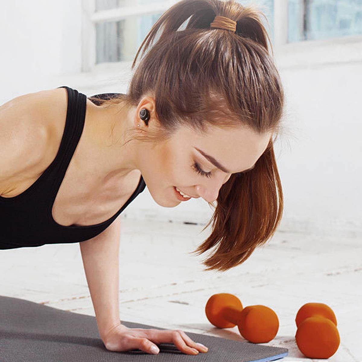 Zgeer Sport Wireless Bluetooth Headphones in-Ear Earbud Noise Cancelling Headsets with Charging Box