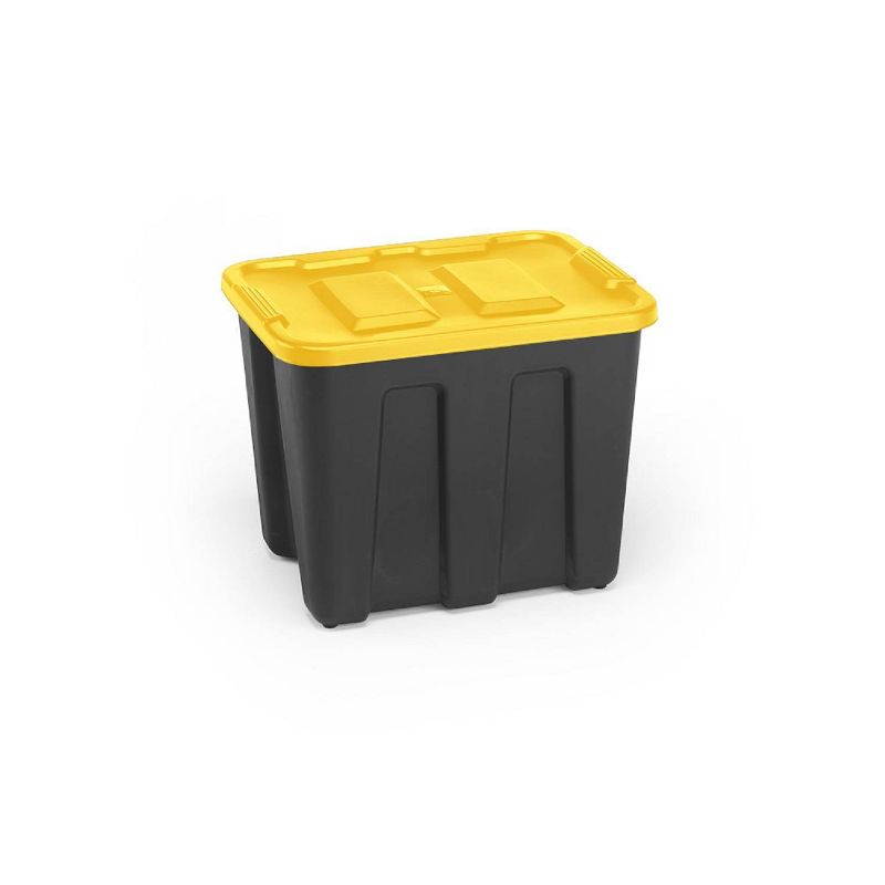 Durabilt18 Gal Storage Totes Set of 4 - Black/Yellow
