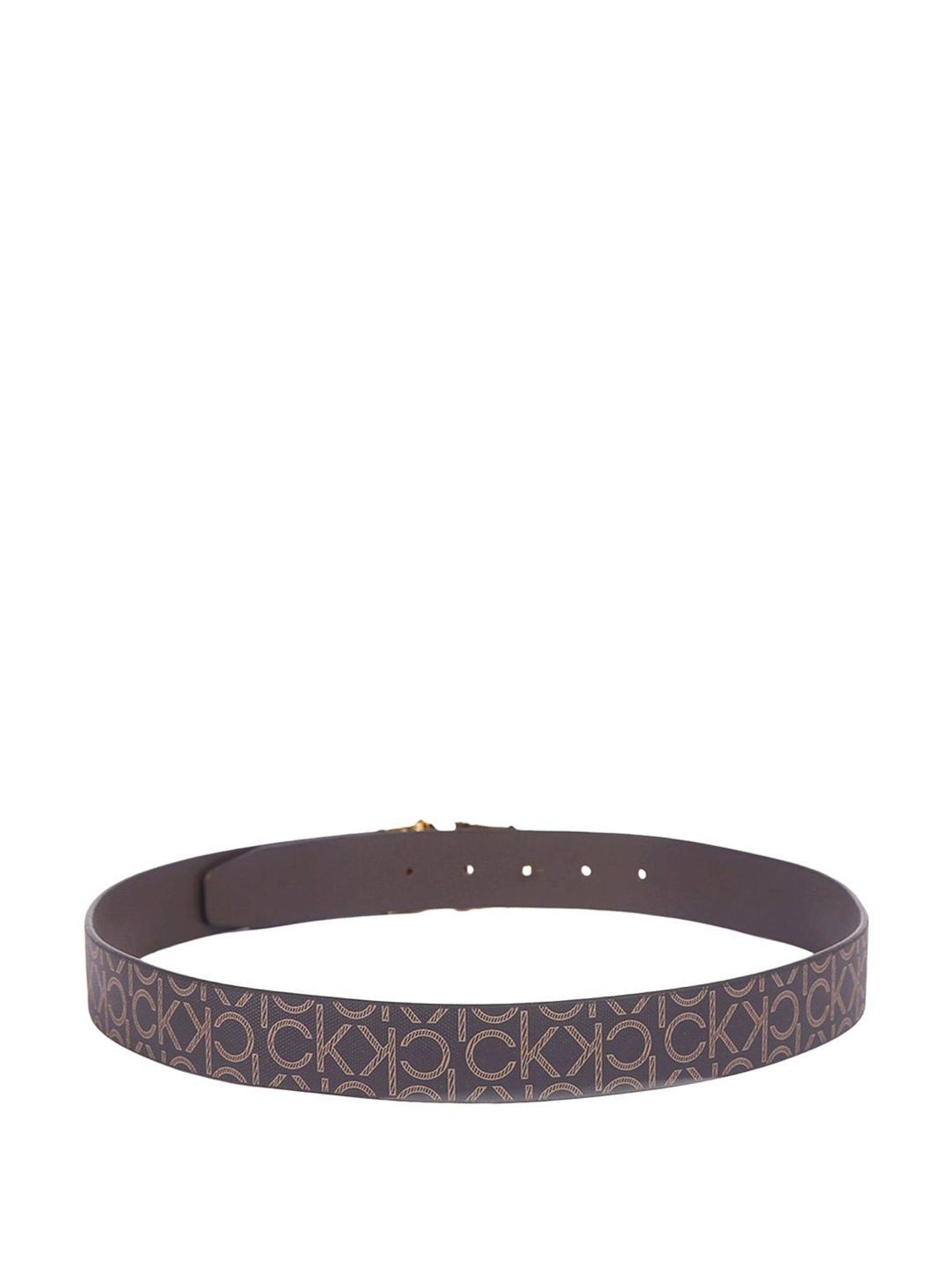 CALVIN KLEIN Brown Logo Leather Belt