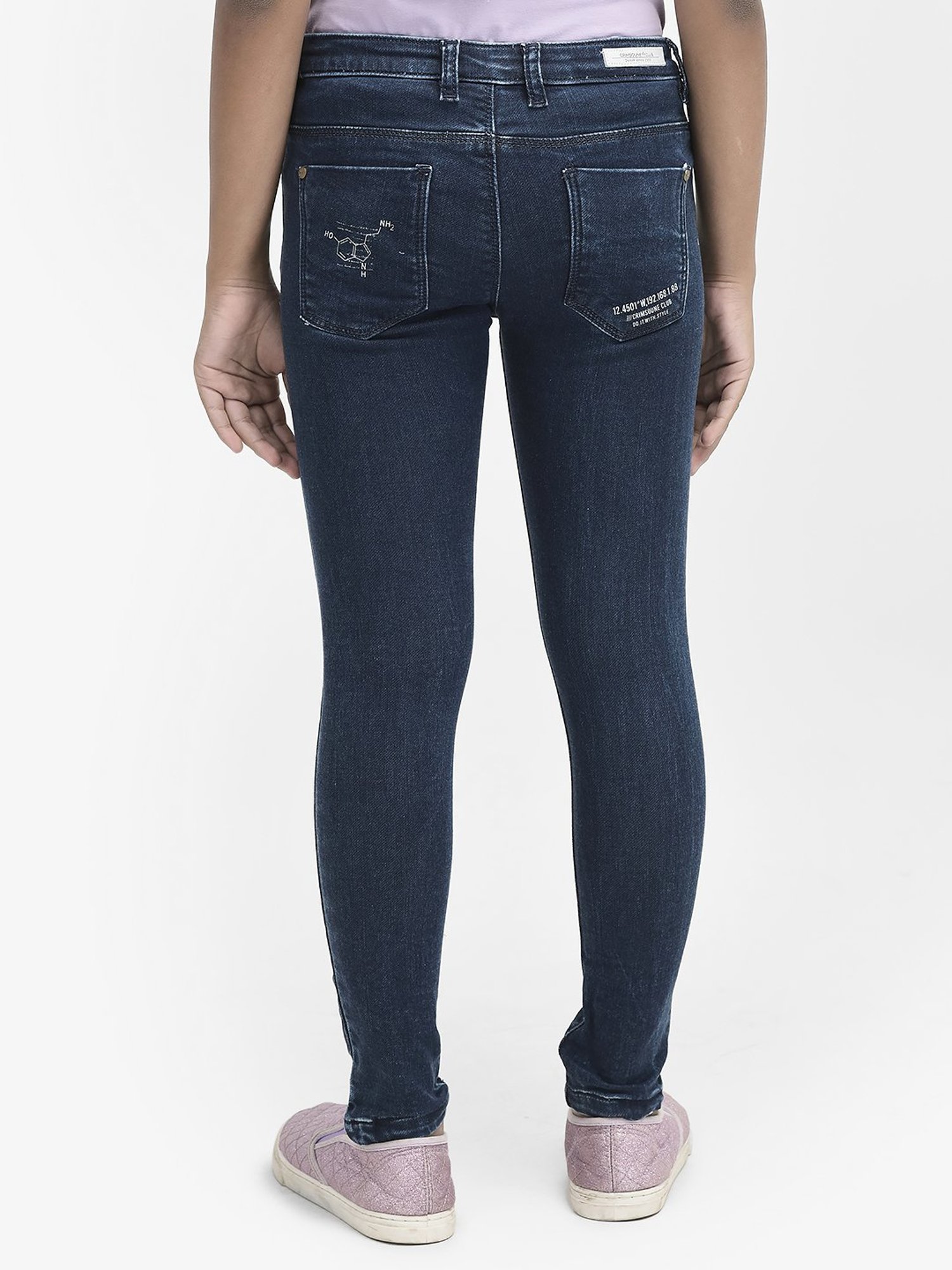 GJ baby Girls Blue Washed Jeans