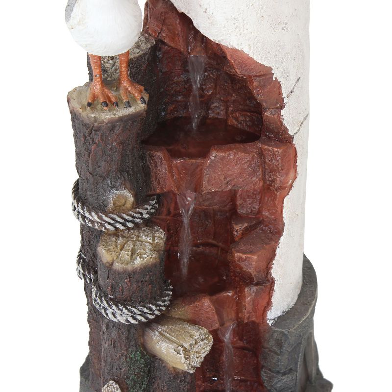 Sunnydaze 36"H Electric Polyresin Gull's Cove Lighthouse Outdoor Water Fountain with LED Light