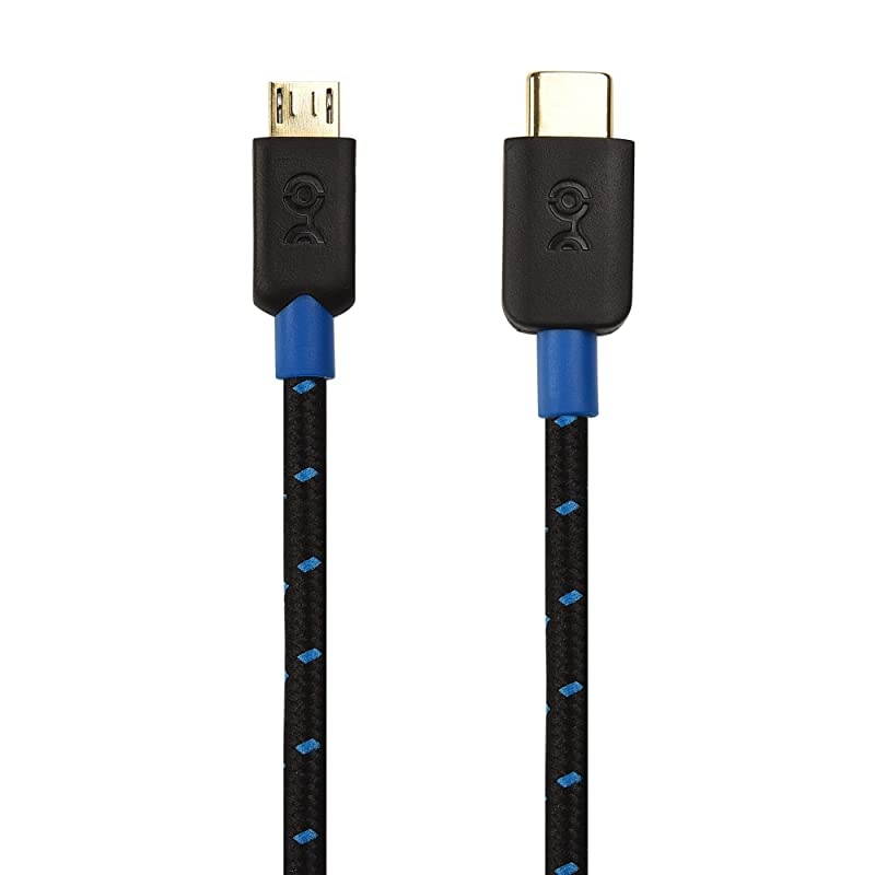 USB C to Micro USB Micro USB to USBC with Braided Jacket 66 Feet in Black