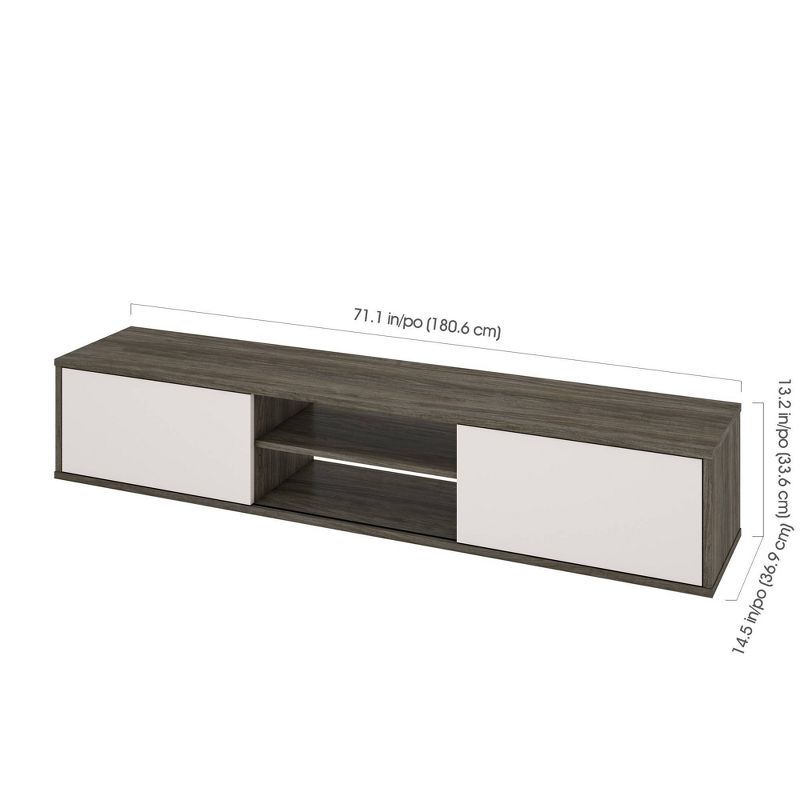 Fom TV Stand for TVs up to 78" Walnut Gray/Sandstone - Bestar