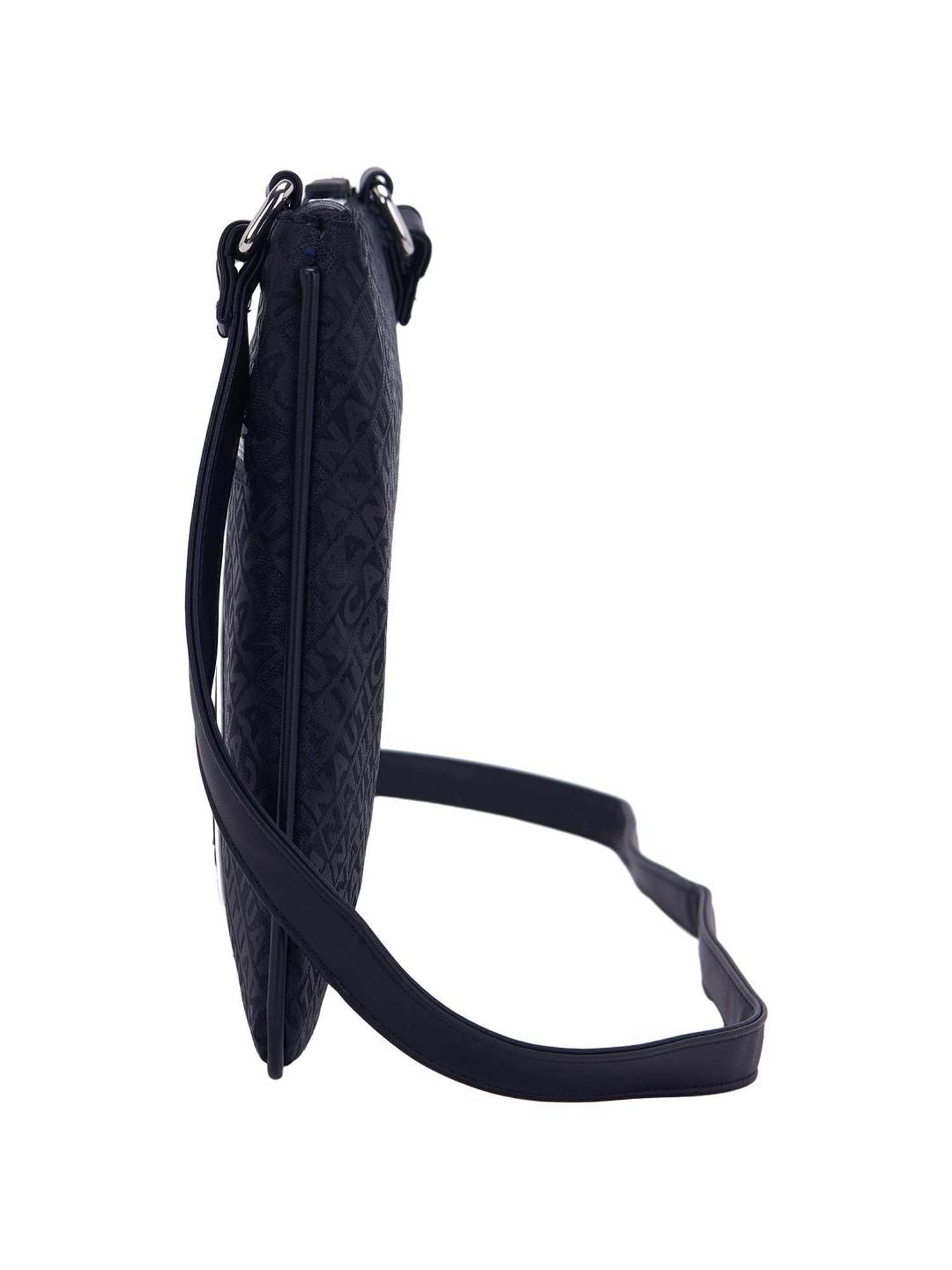 Nautica Black Striped Medium Sling Handbag