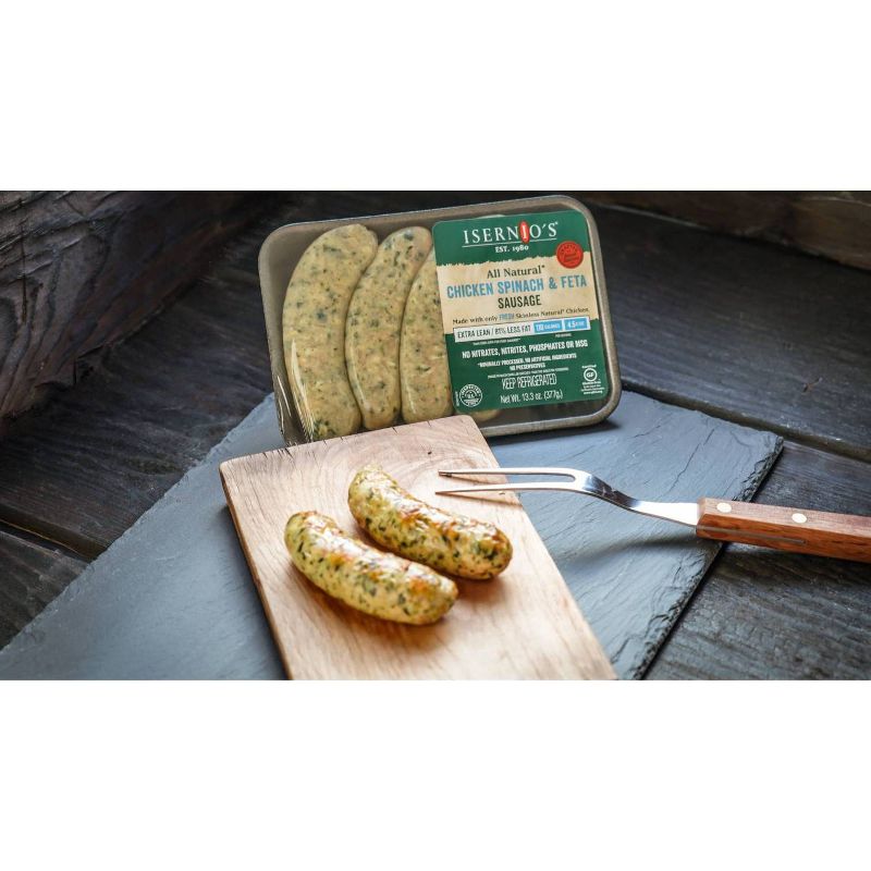 Isernio's All Natural Chicken Spinach & Feta Sausage Links - 13.3oz/4ct