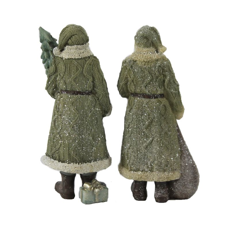 Christmas 6.75" Santa Set With Tree / Bag Woodland Bell  -  Decorative Figurines