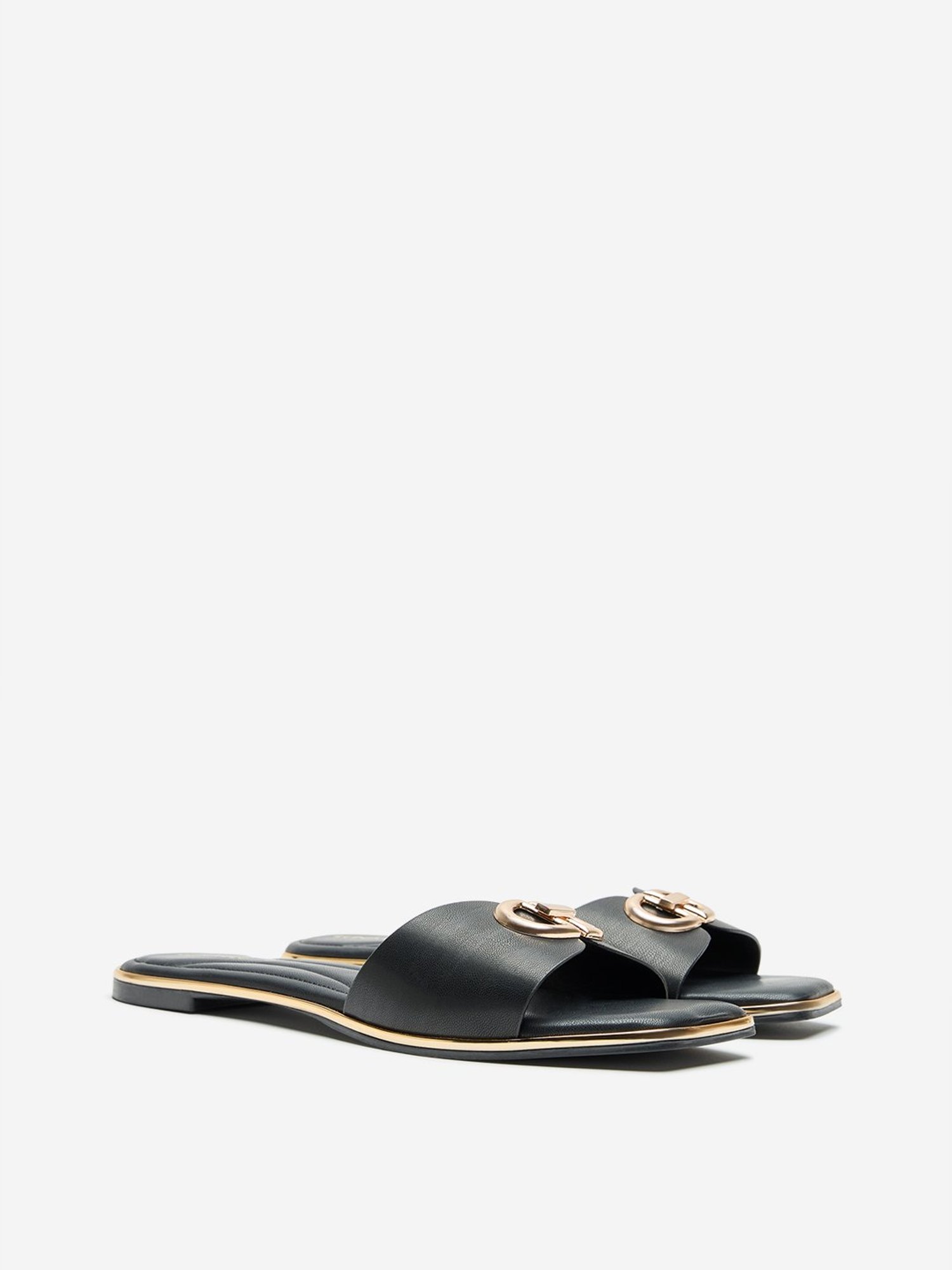 LUNA BLU by Westside Black Metal-Detailed Mule Slides