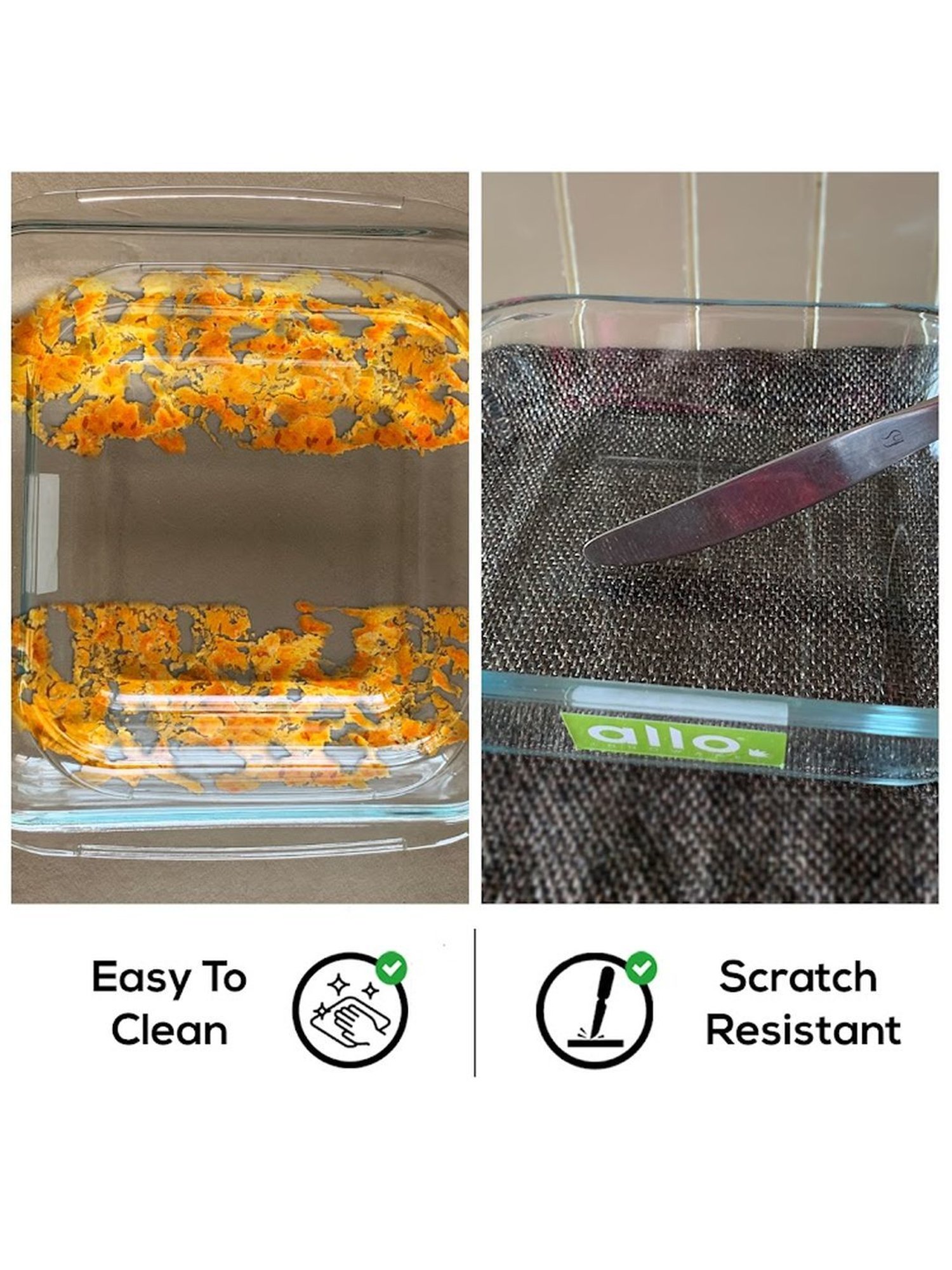 Borosilicate Square Glass Baking Dish, Baking Tray, Oven and Microwave Safe