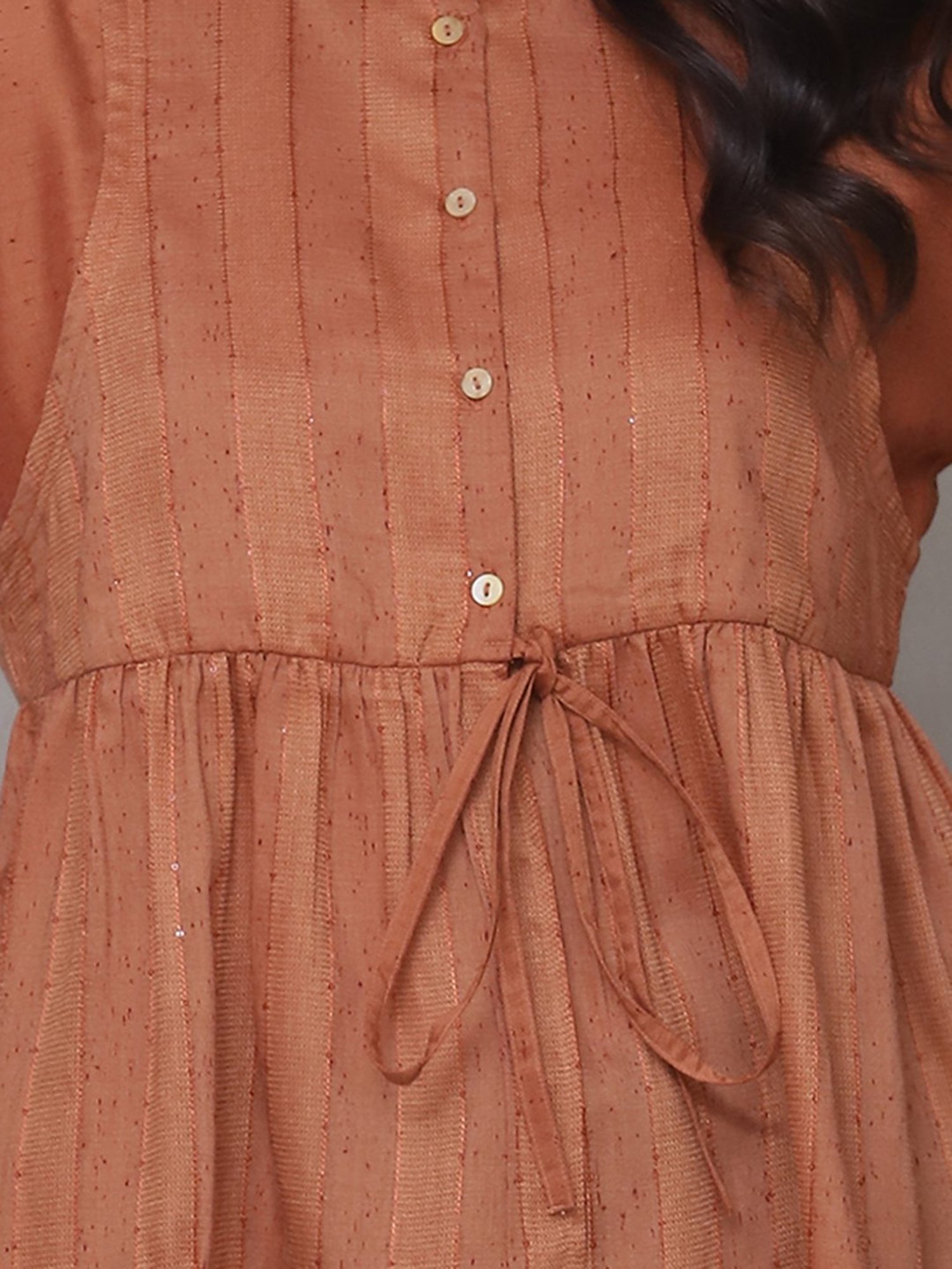 aarke Ritu Kumar Rust Striped Top