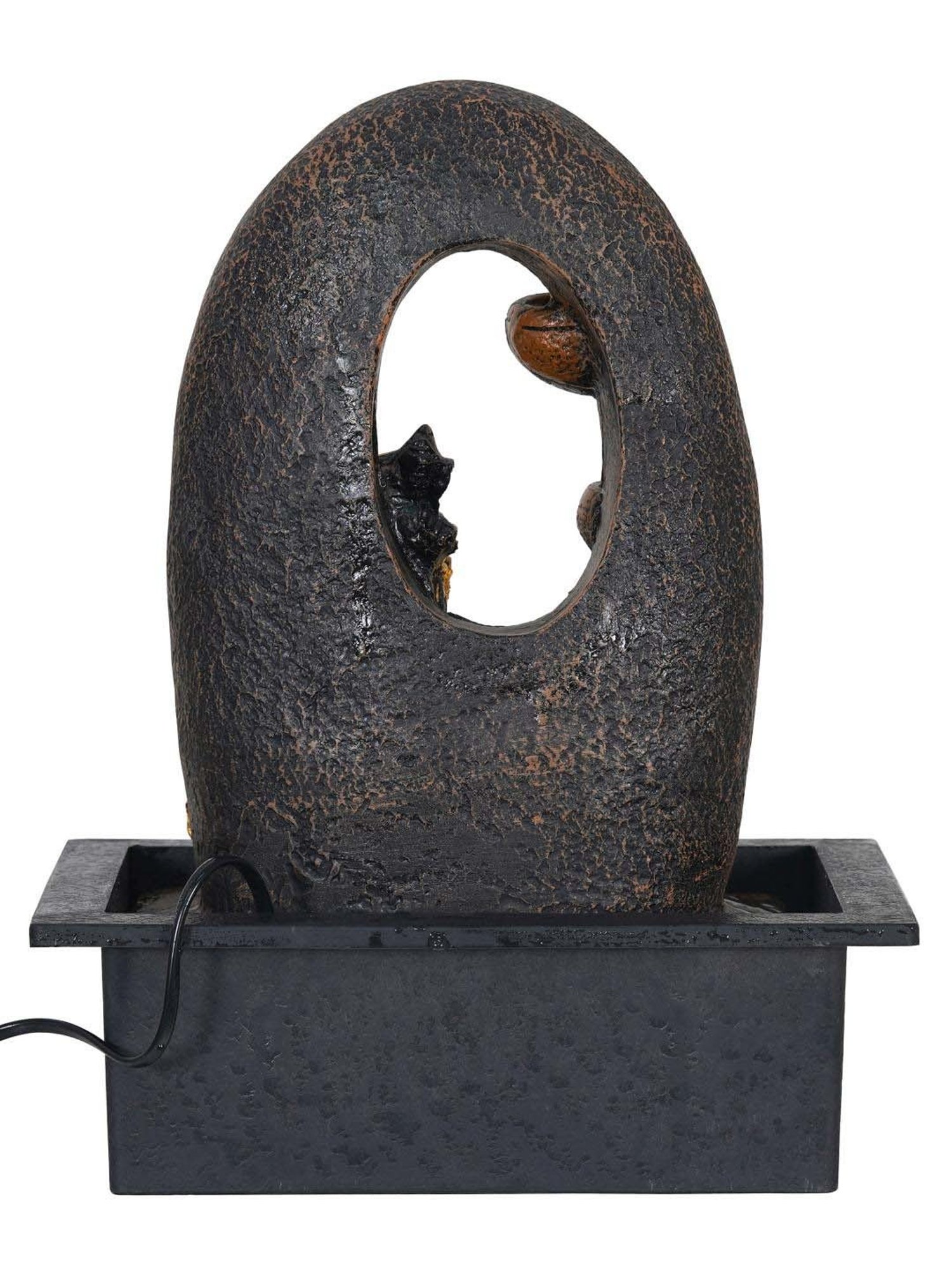 CHRONIKLE Golden & Brown Polyresin Ganesha 3 Steps Waterfall Fountain