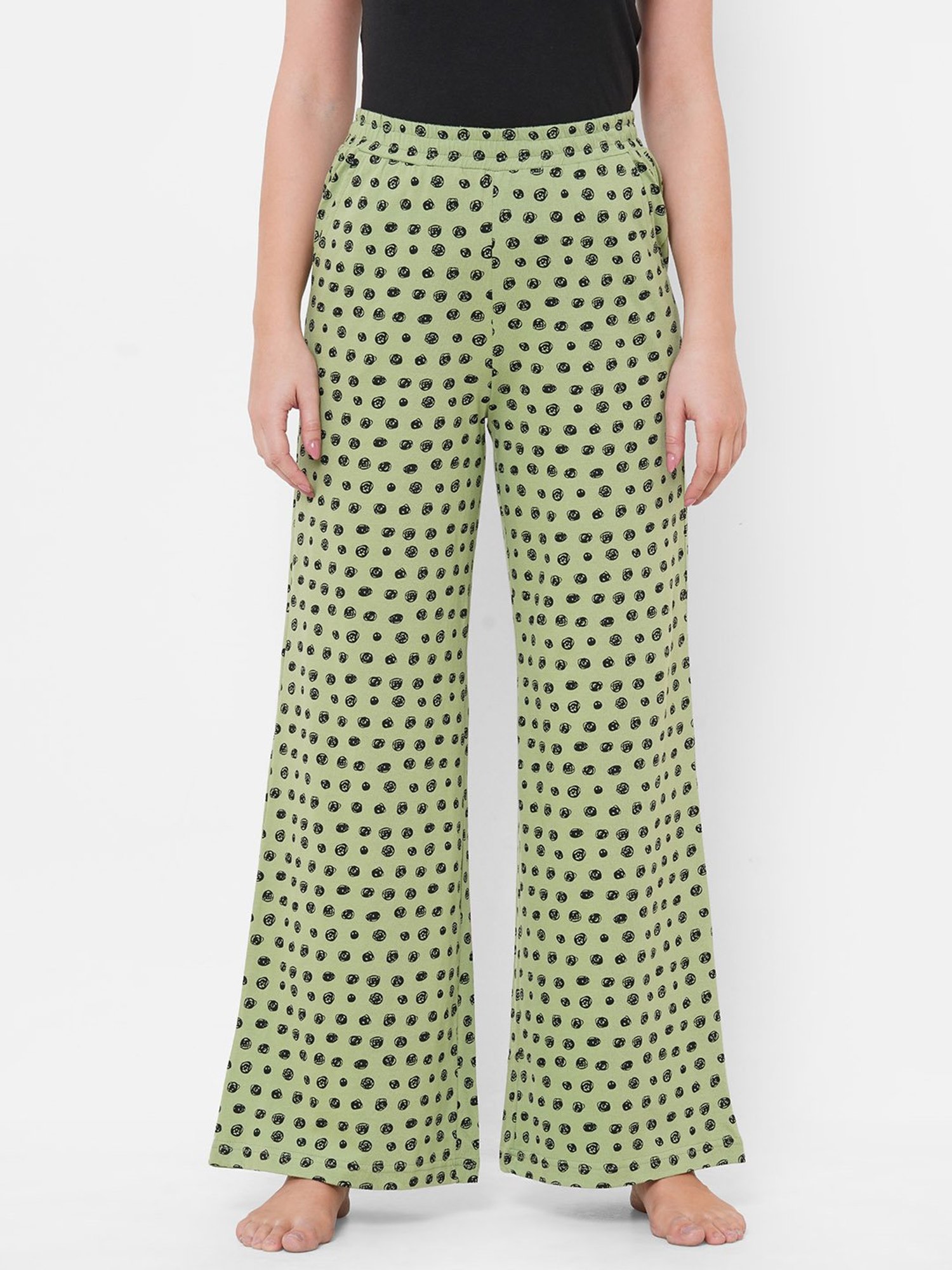 Mystere Paris Mint & Black Polka Dot Palazzo Pyjamas