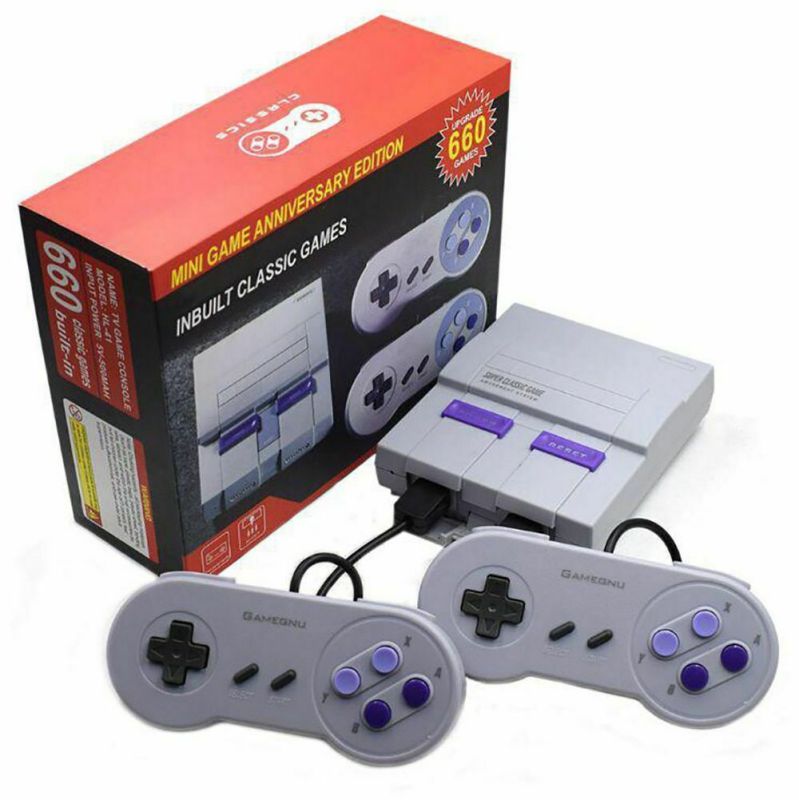 Mini 660 Classic Games Retro Super Classic Modded 8 Bit Game Console Handheld Gaming with With 2 Controllers