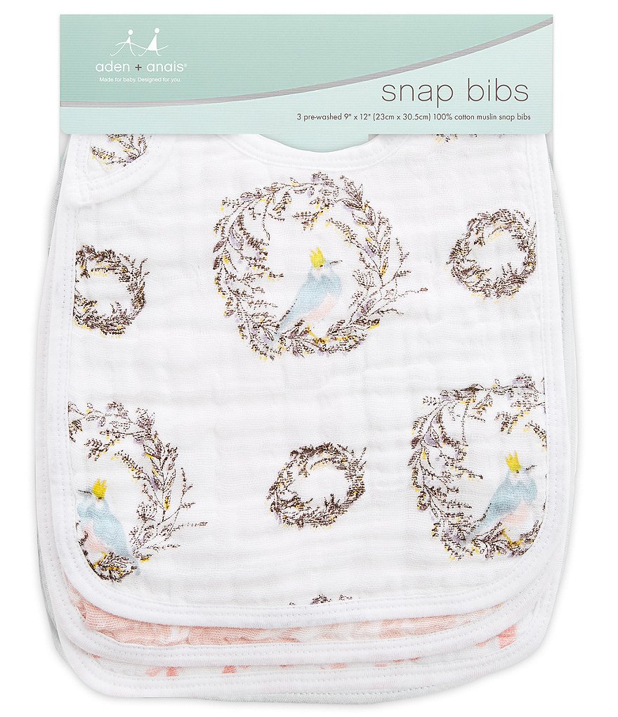 Aden Anais Baby Girls 3-Pack Birdsong Bib Set