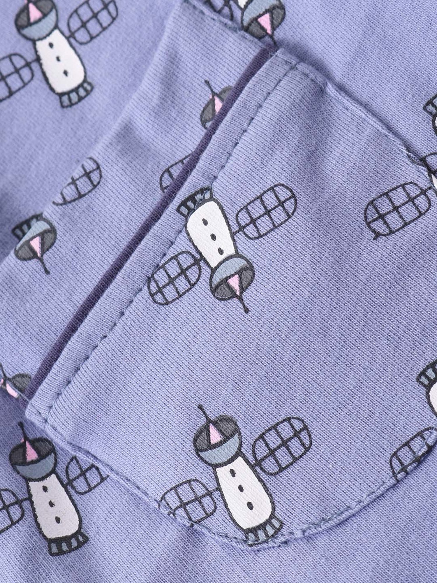 Nite Flite Boys Blue Cotton Printed Shirt Set