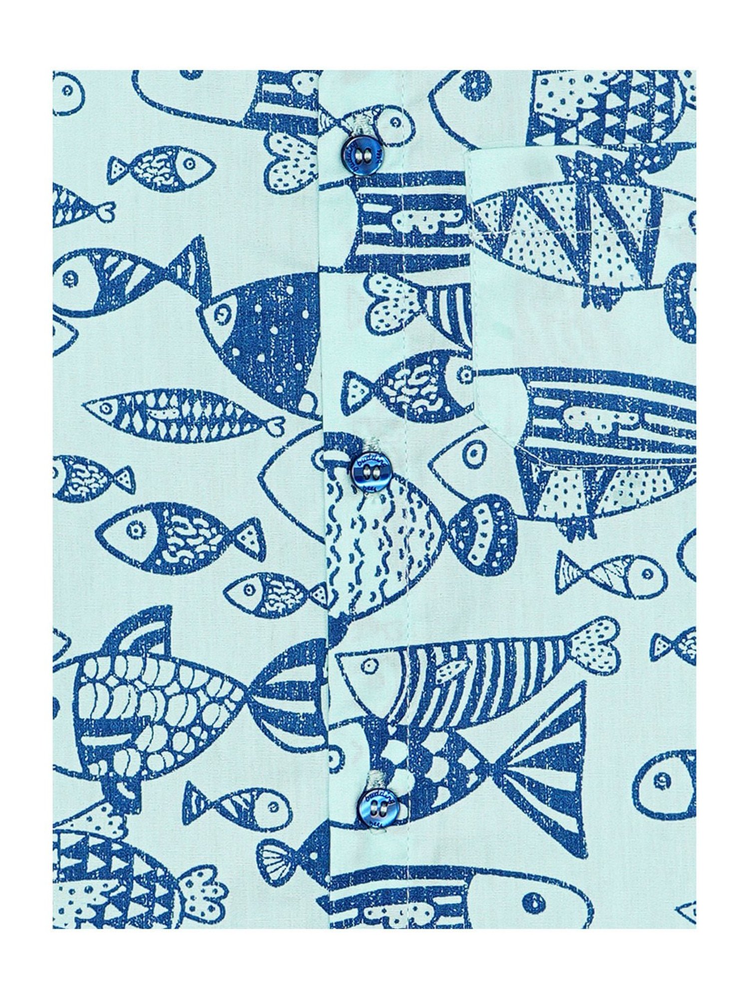 Budding Bees Kids Blue Printed Shirt with Shorts