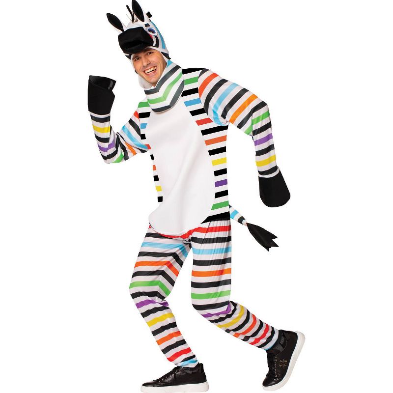 Adult Rainbow Zebra Halloween Costume One Size