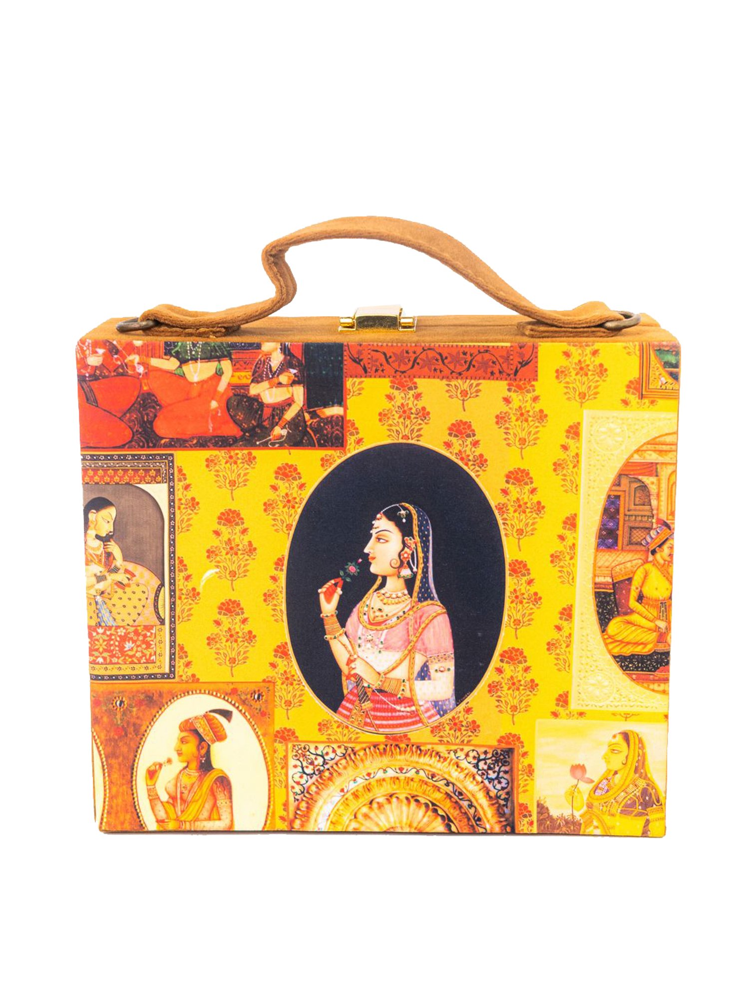 NR by Nidhi Rathi Yellow Fabric Clutch