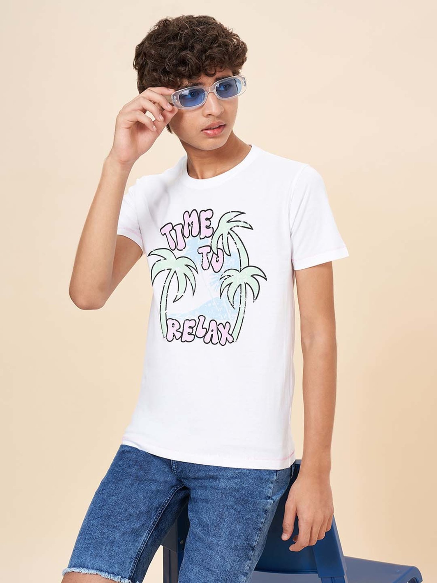 Coolsters by Pantaloons Kids White Cotton Printed T-Shirt