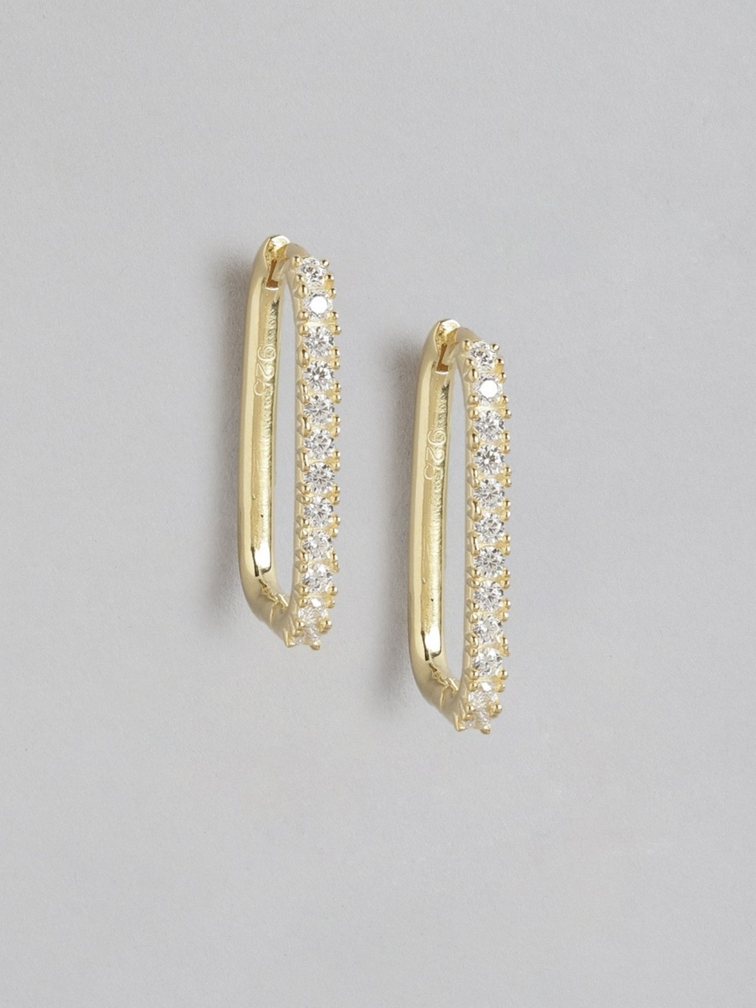 Zavya 92.5 Sterling Silver Gleaming Circles Gold-Plated Hoop Earrings for Women