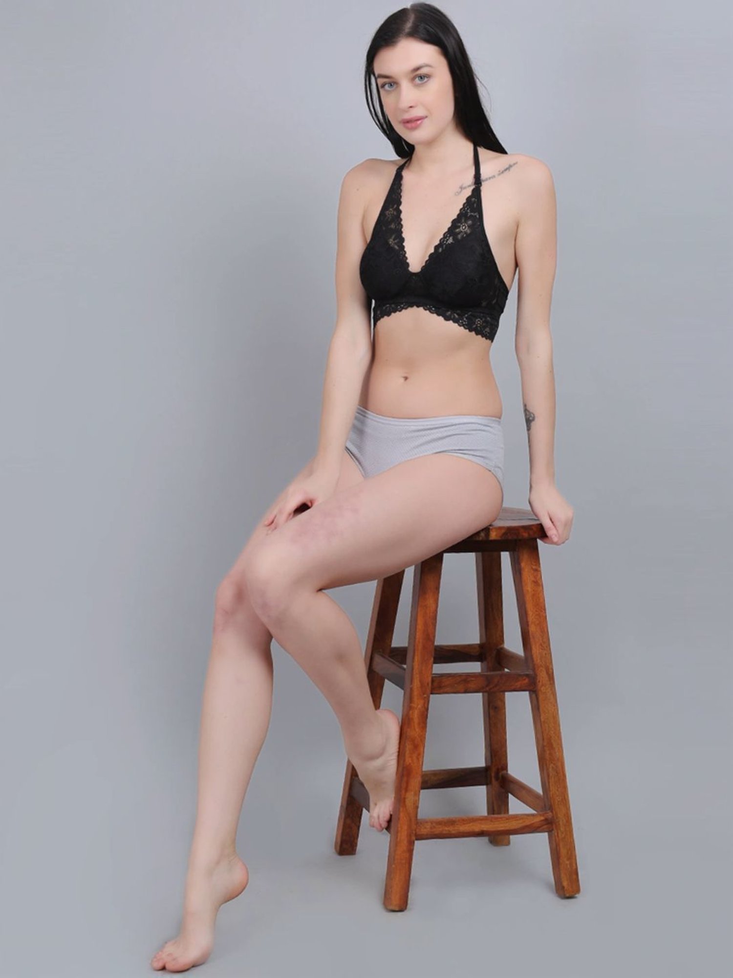 mod & shy Grey Cotton Hipster Panty