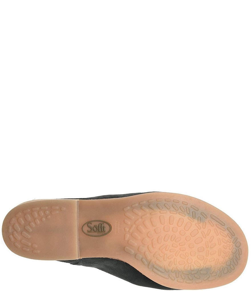 Sofft Netta Suede Stack Heel Peep Toe Mules