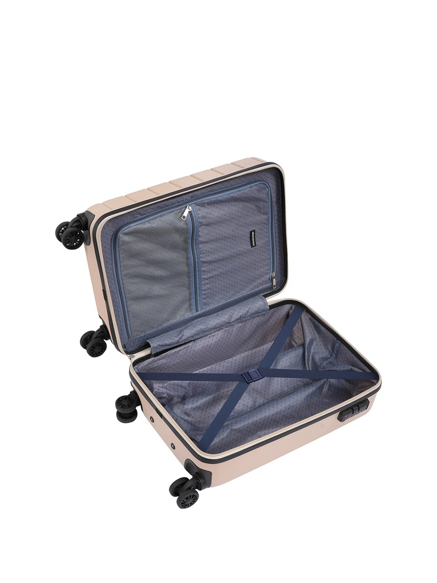 Aeropostale Stout Beige Textured Hard Cabin Trolley Bag - 24 cm