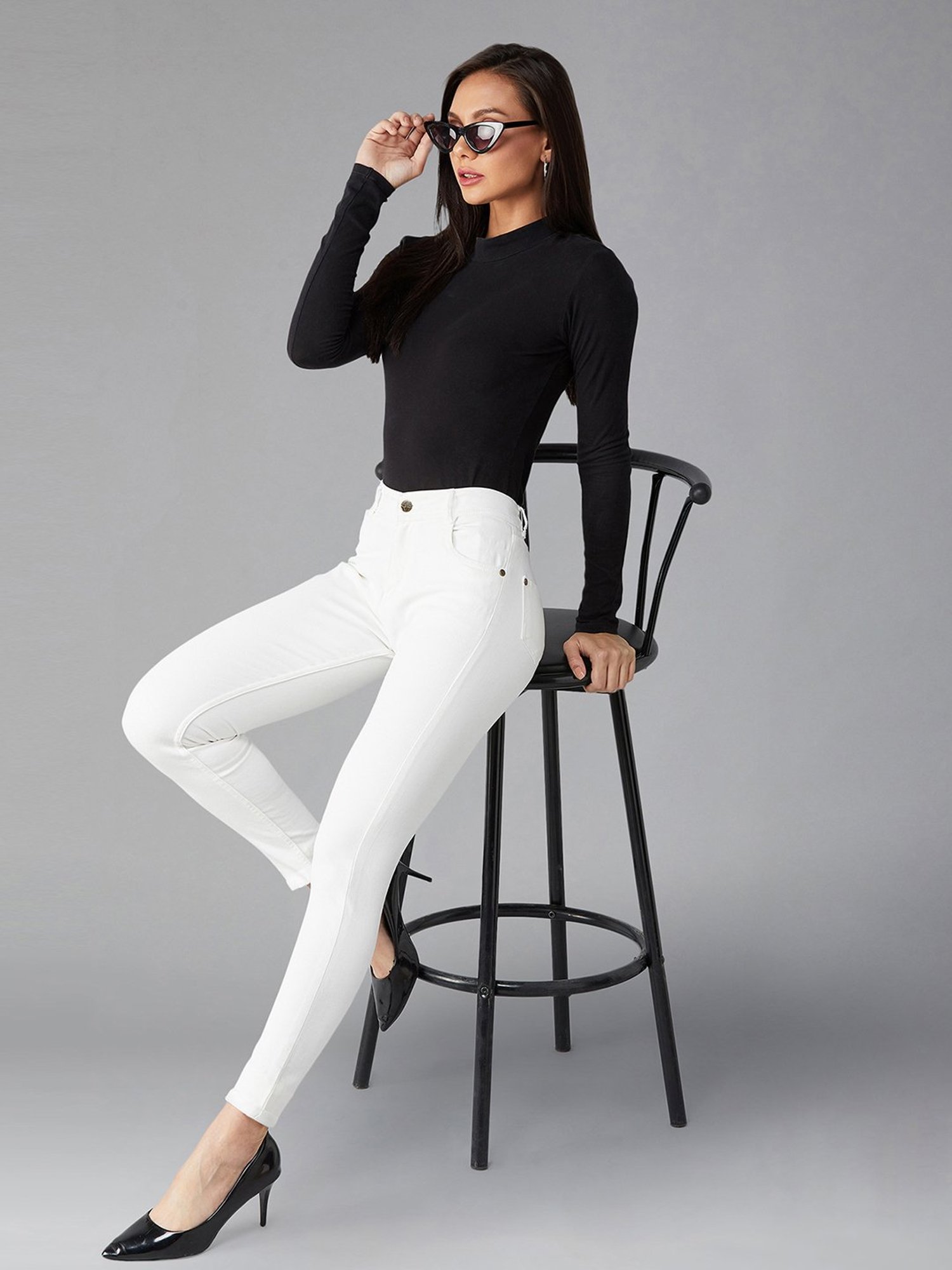 DOLCE CRUDO White Skinny Fit Jeans