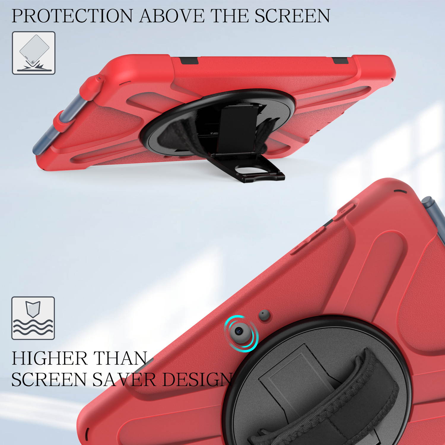 Case for Microsoft Surface Go 2 10.5 inch 2020 / Surface Go 10 inch 2018 with with Pen Holder, Hand Strap & Shoulder Strap Shockproof Protective Stand Cover