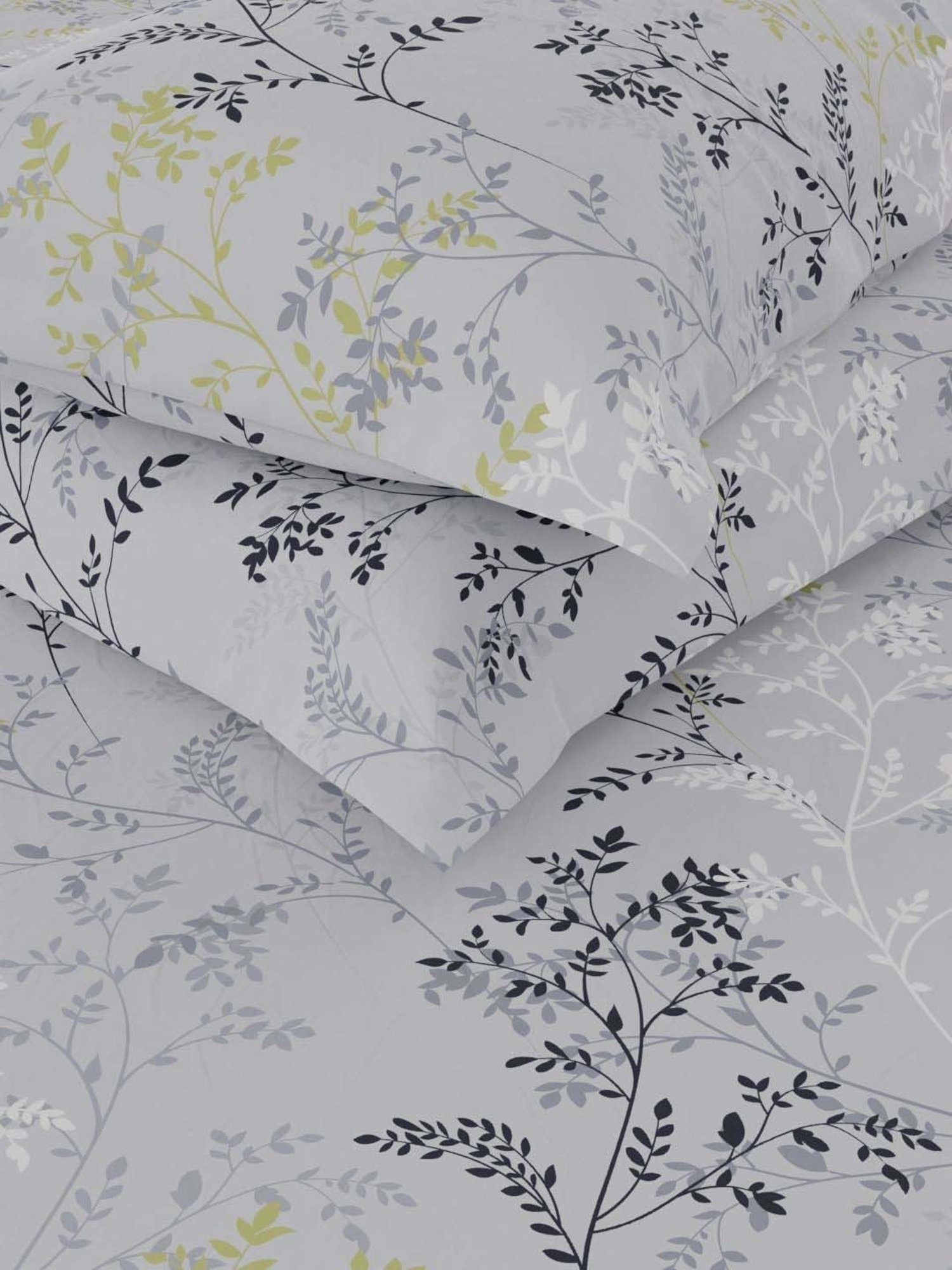 Bianca La-vogue Grey & Green Microfibre 152 TC Extra Smooth Double Size Bed Sheet with Pillow Cover