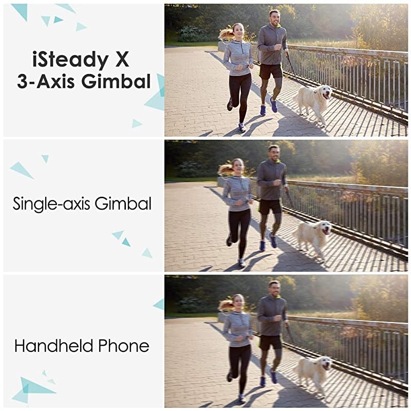3 Axis Gimbal Stabilizer - 0.5 Lbs Lightweight Foldable Gimbal for Smartphone iPhone 12 Pro Max/12/11/XSMax w/ Auto Inception/Dolly Zoom/Time-Lapse for Vlog Youtuber Video Recording,  iSteady X
