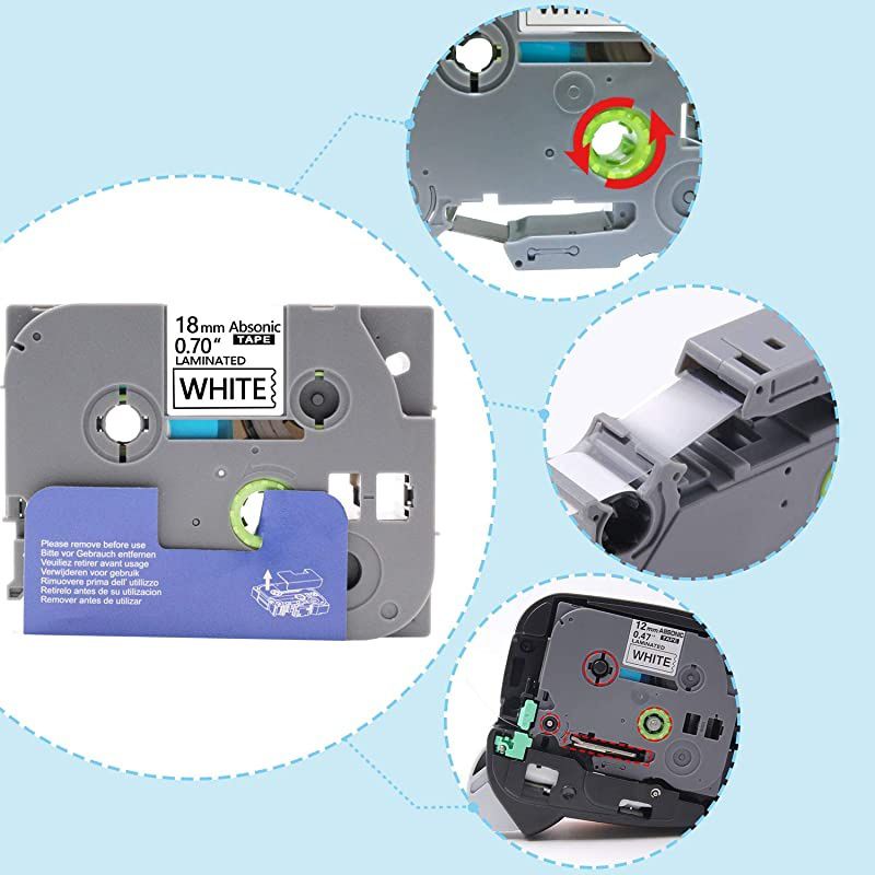 Compatible 1 Inch Label Tape Replacement for Brother TZe251 Ptouch Label Tape 24mm 094 Laminated White TZe251 TZe TZ Tape for Brother PTouch PTD600 PTP710BT PTP750W Label Maker 4Pack