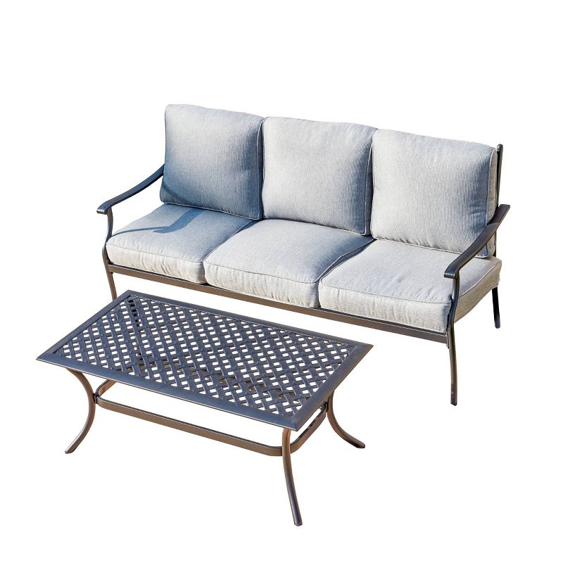 2pc Sofa and Coffee Table Patio Seating Set - Patio Festival