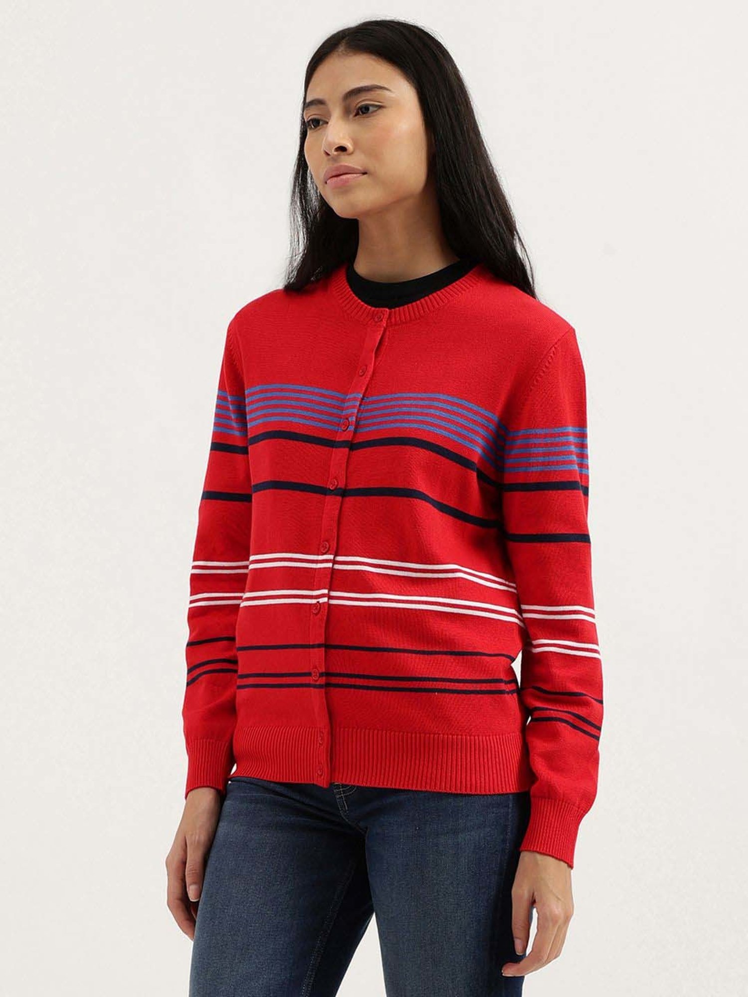 Akkriti by Pantaloons Off-White Self Pattern Shrug