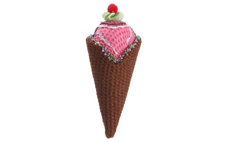 Allstate 6" Cupcake Heaven Strawberry Ice Cream Cone Christmas Ornament - White/Brown
