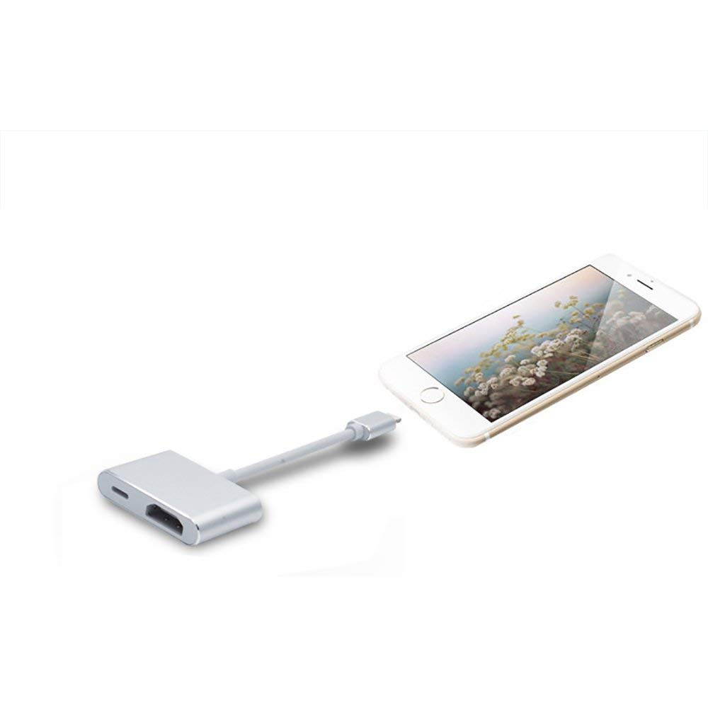 Lighting to HDMI Adapter Cable, Lightning Digital AV Adapter for iPhone X/8/7/6/5 Series, Pad Air/mini/Pro, HDTV Adapter 1080P (Support IOS 11 - Lightning port must be connected)