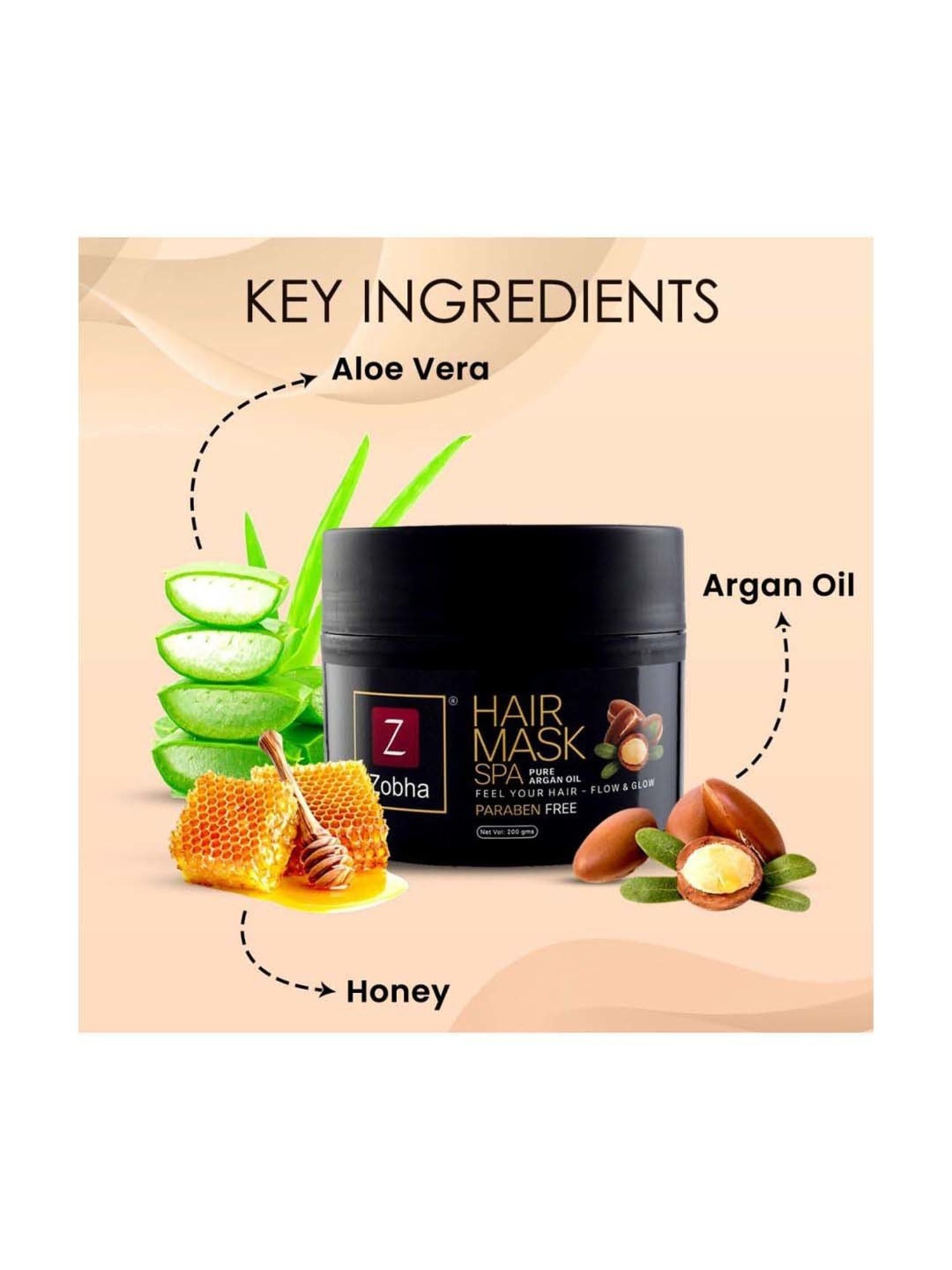 Zobha Hair Mask Spa Pure Argan oil - 200 gm