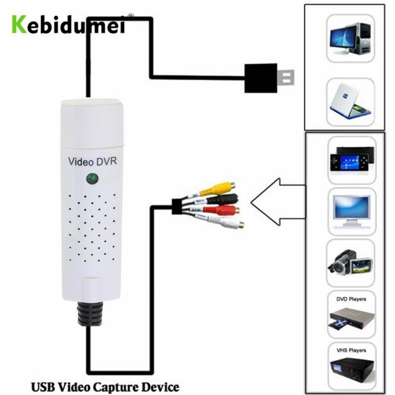 Kebidumei  Arrival USB 2.0 Video Capture Card Converter PC Adapter TV Audio DVD DVR VHS for Computer 2.0  DC60