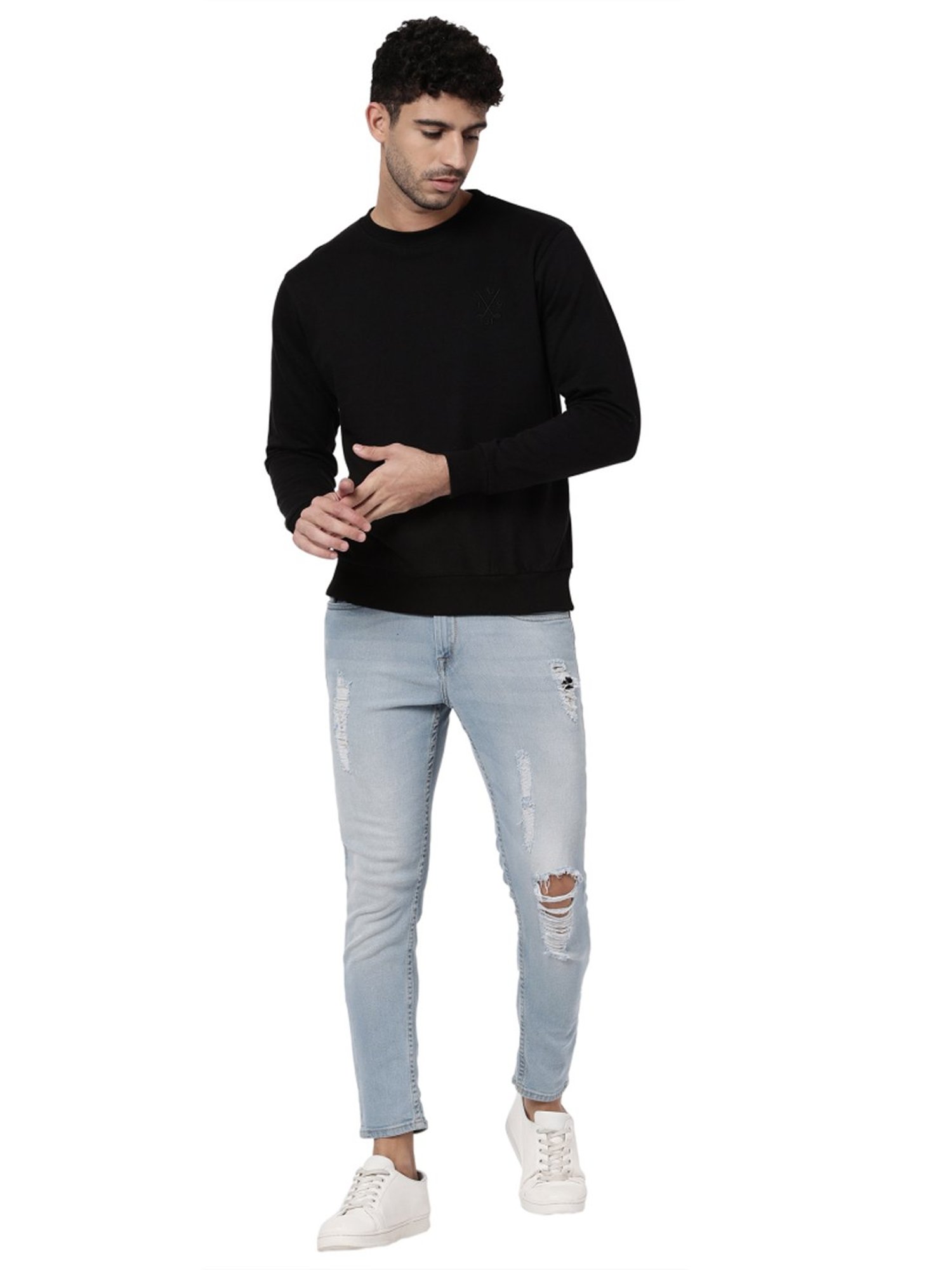 Forca Black Regular Fit Printed Sweatshirt