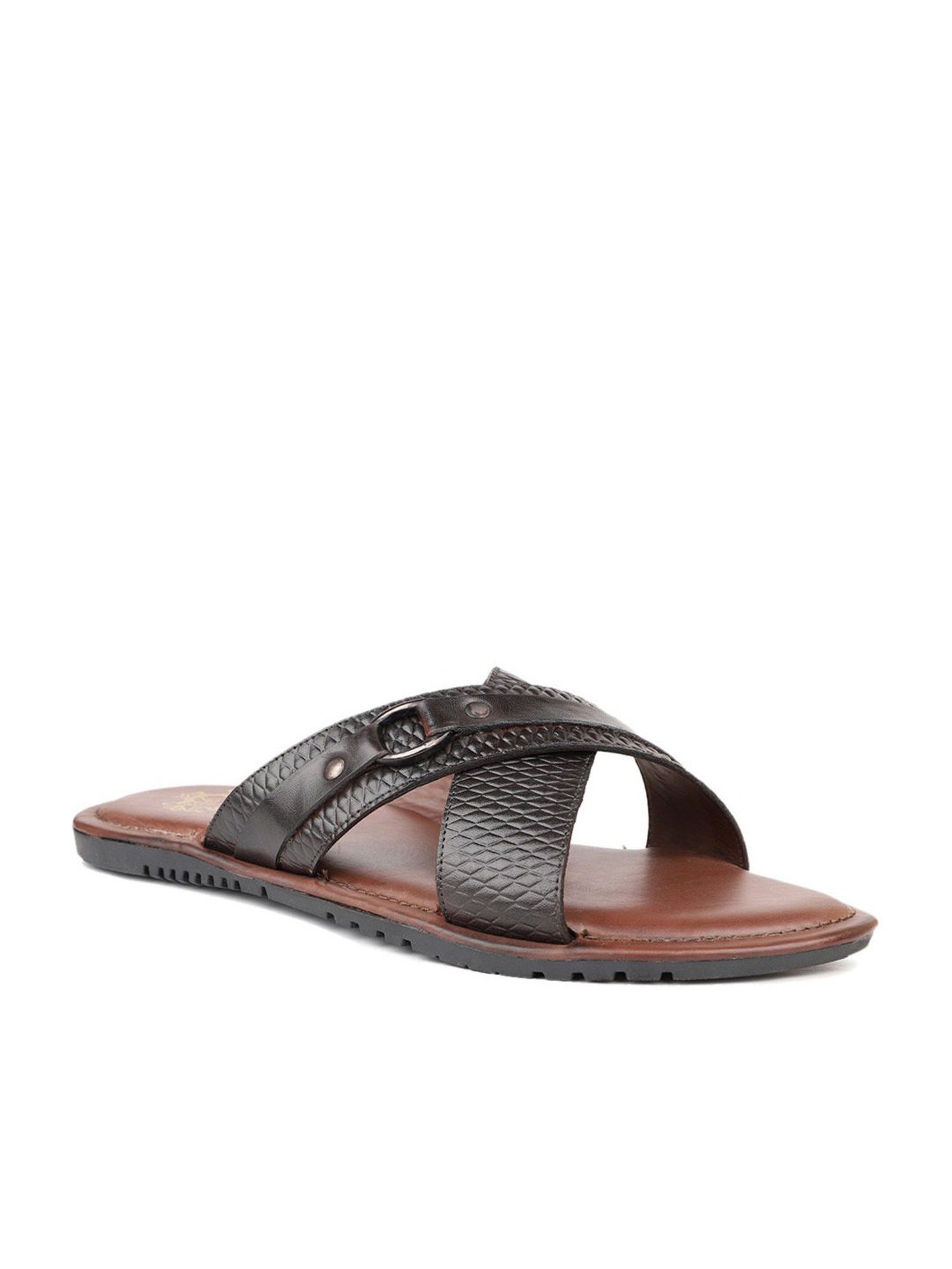Atesber by Inc.5 Men's Dark Brown Cross Strap Sandals