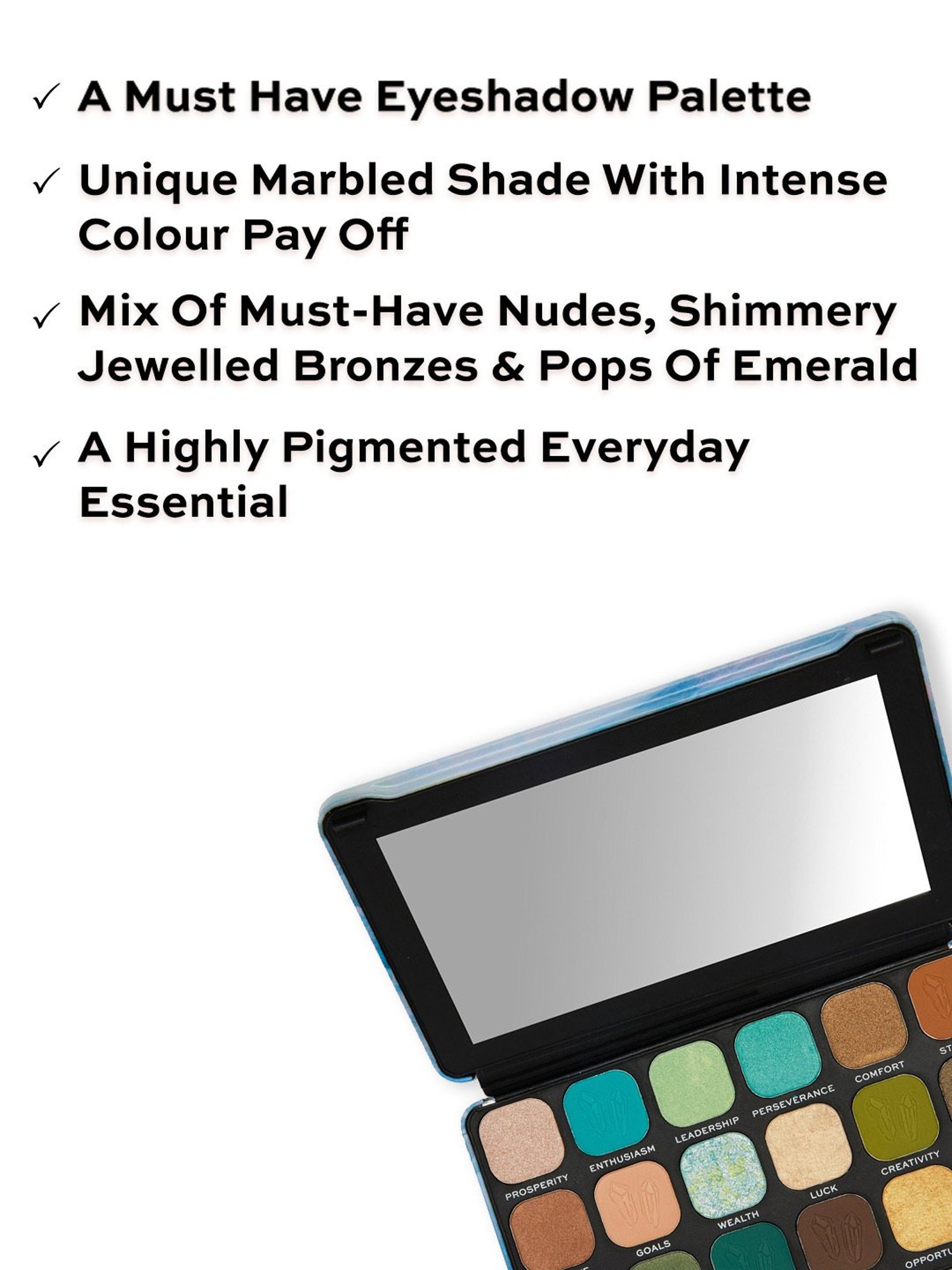 Makeup Revolution Crystal Aura Forever Flawless Shadow Palette Aventurine - 19.8 gm