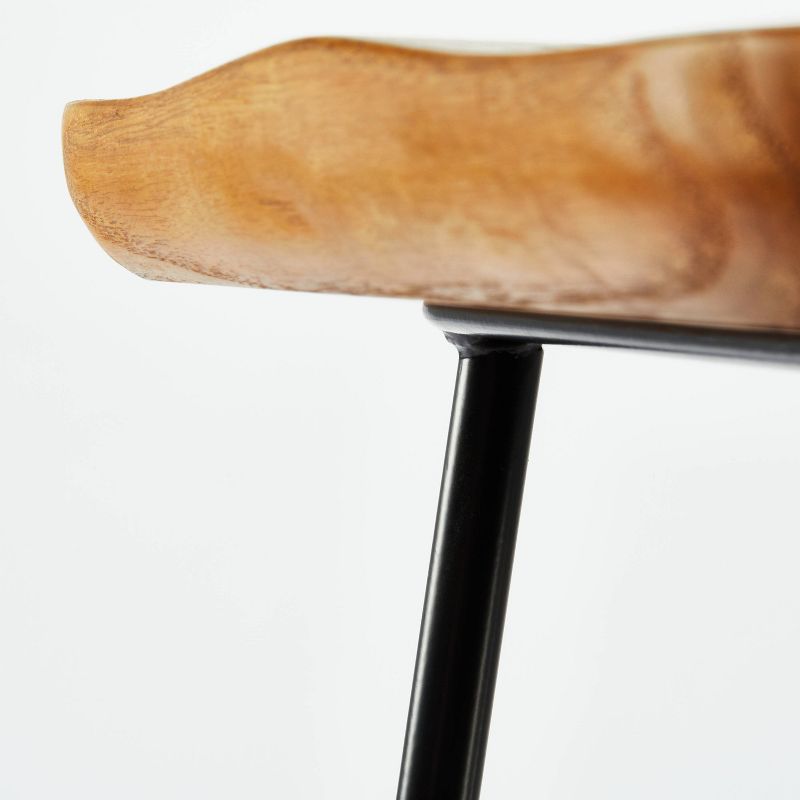 Metal Base Counter Height Barstools with Wood Seat Brown - Threshold™ designed with Studio McGee