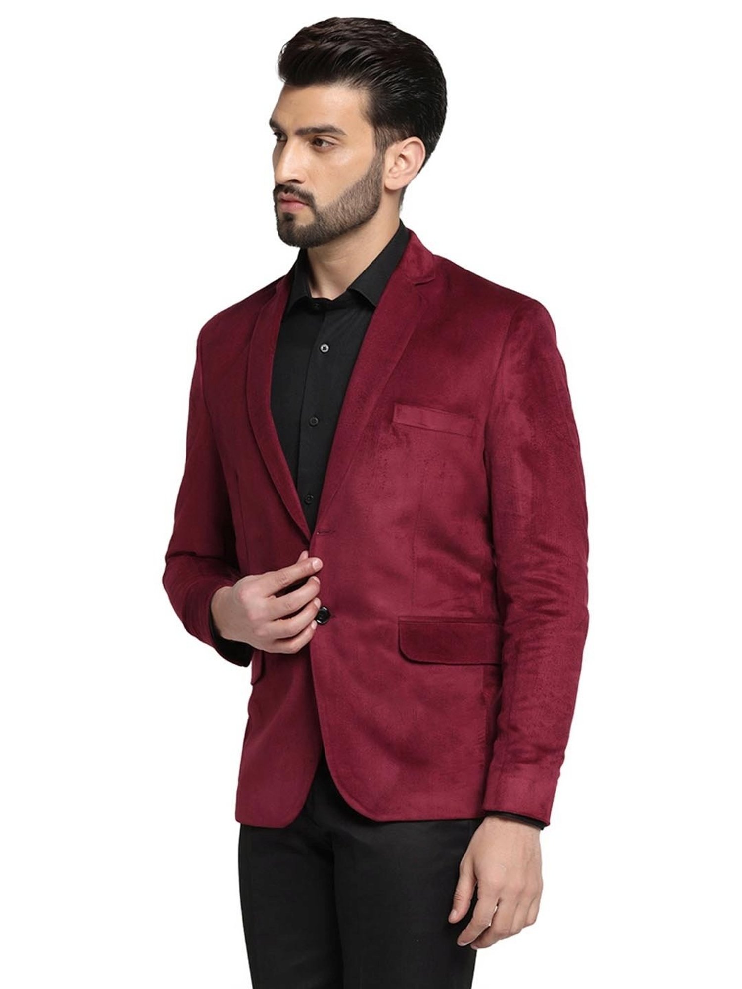 Vastramay Black Regular Fit Blazer