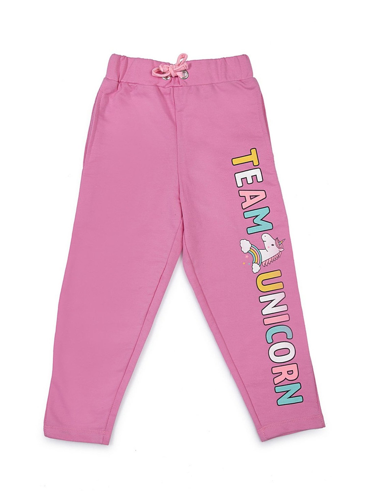 Lazy Shark Girls Pink Printed Trousers