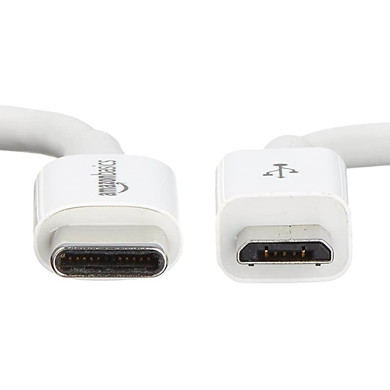 USB TypeC to MicroB 20 Cable 6 Feet 18 Meters White 5Pack