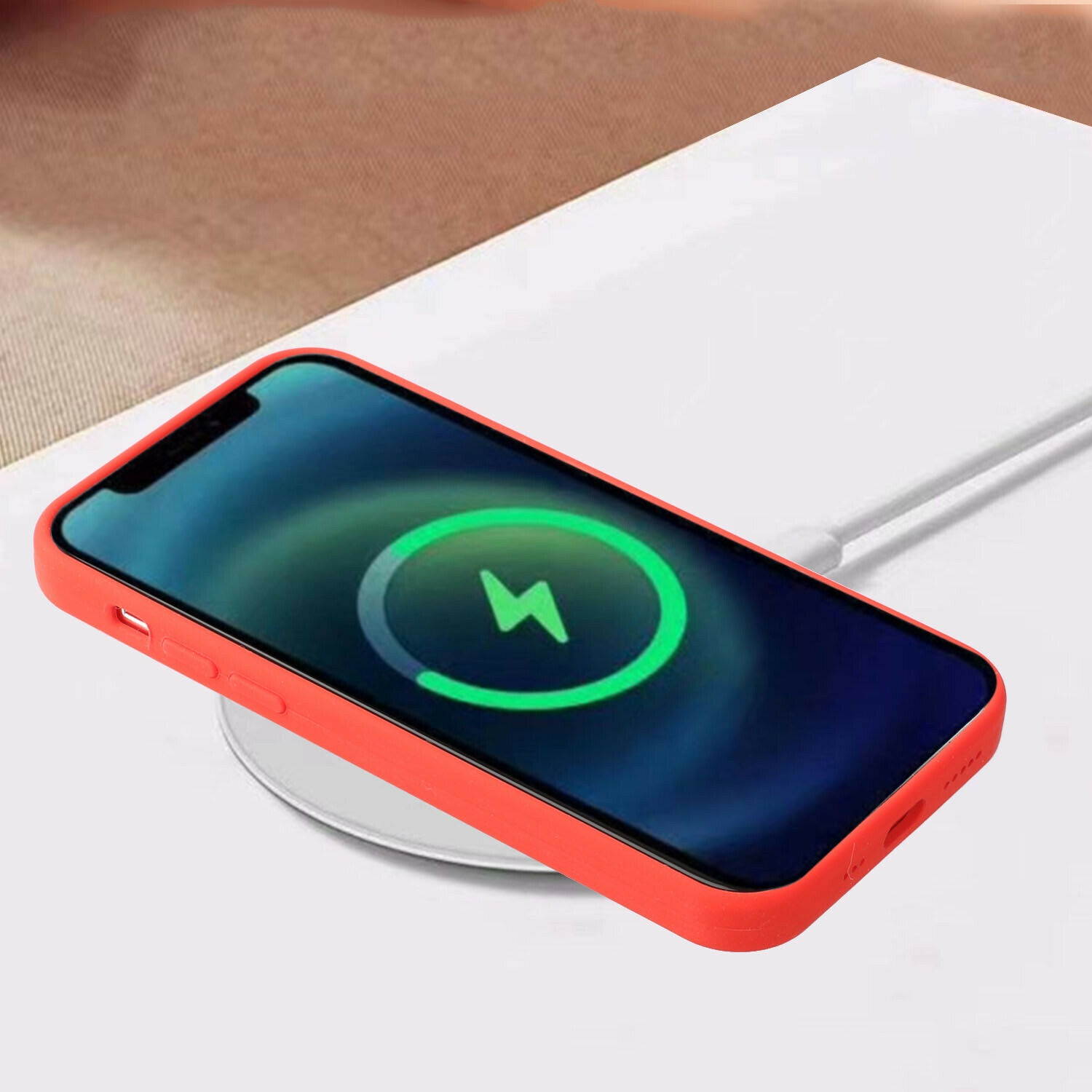 MegSafe Magnet Premium Silicone Case Cover Red for  iPhone 12 Pro Max