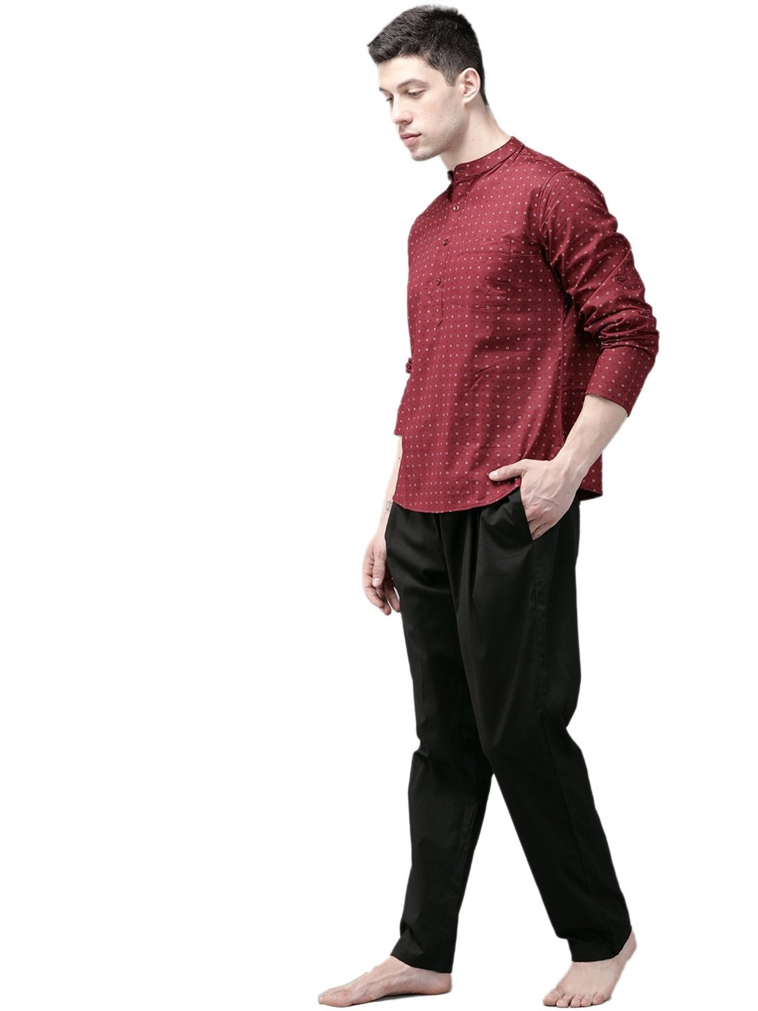 See Designs Black Cotton Regular Fit Pyjamas