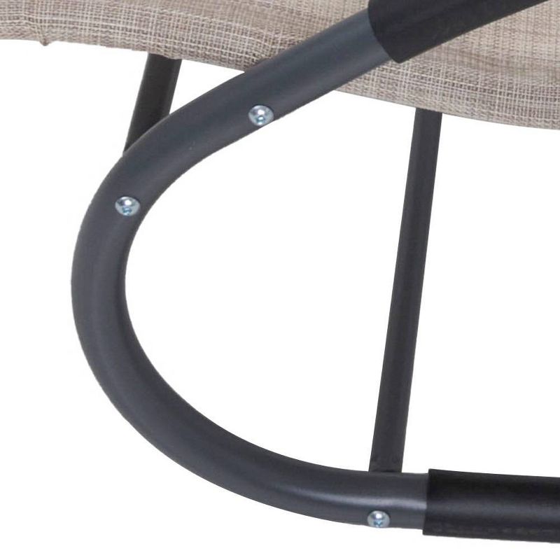 Outdoor Curved Rocker Chaise Lounge Chair with Pillow - Beige - Crestlive Products