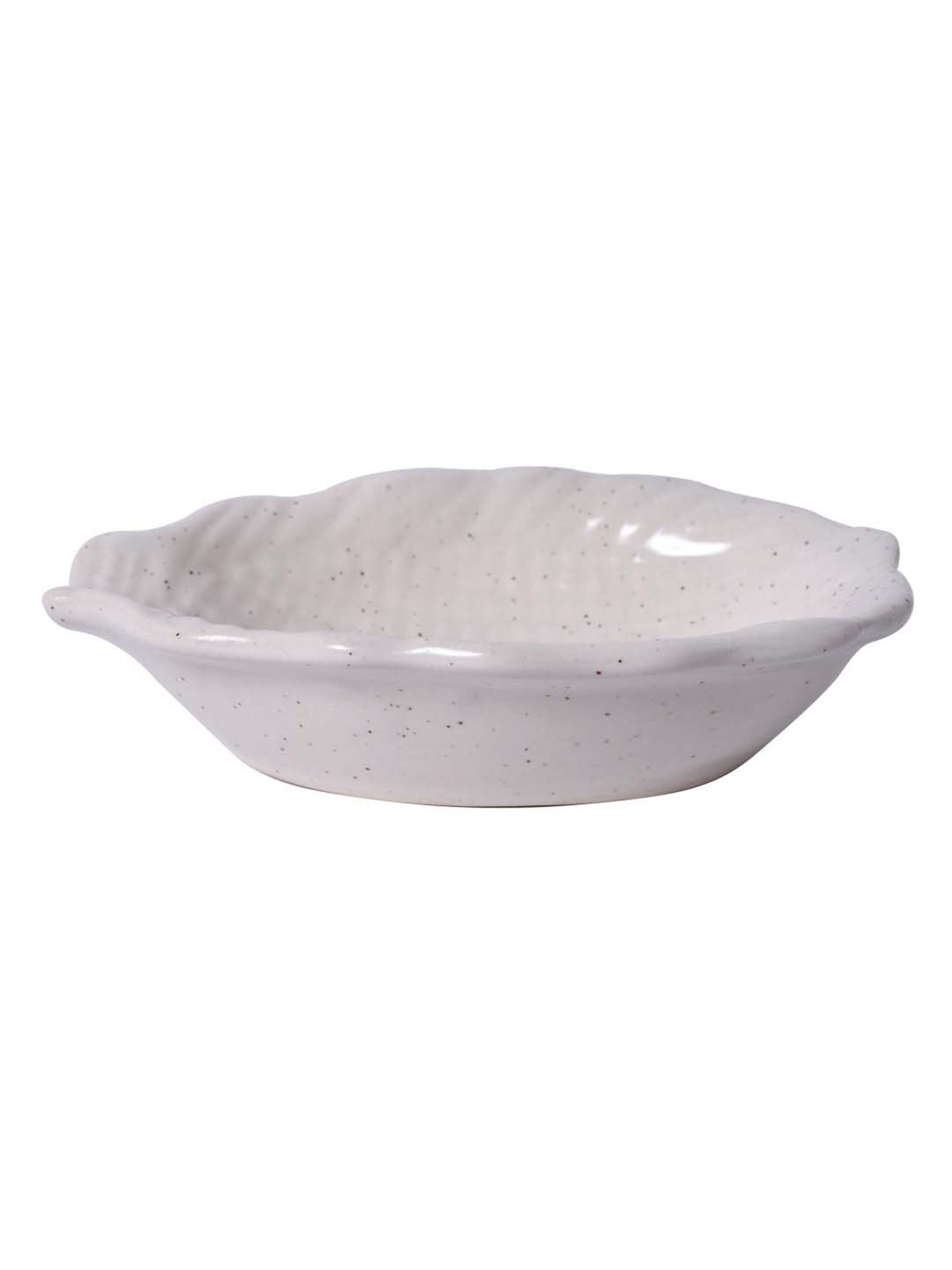 Unravel India White Ceramic Serving Platter - Set of 2