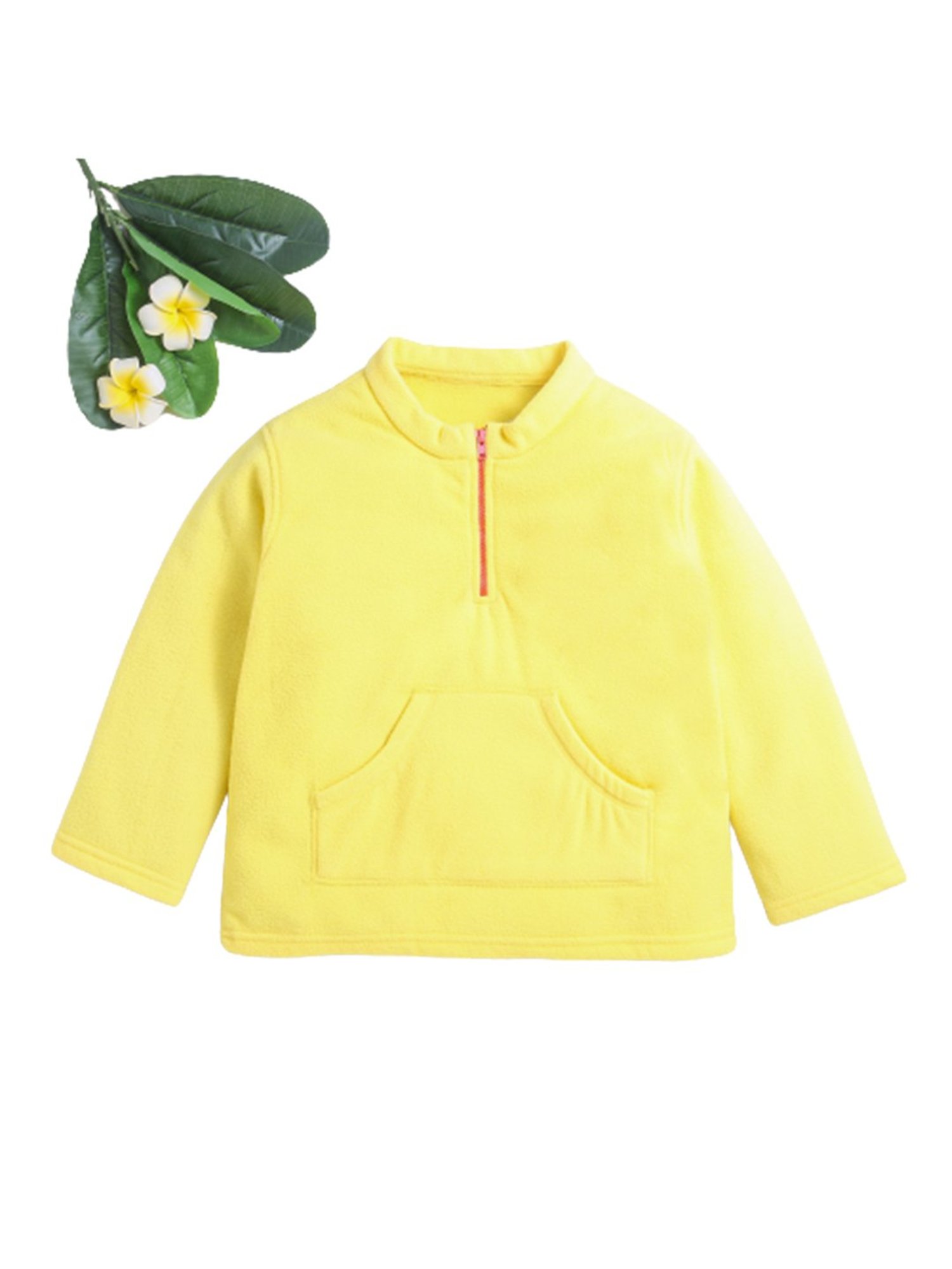 Nino Bambino Kids Yellow Solid Full Sleeves Sweatshirt